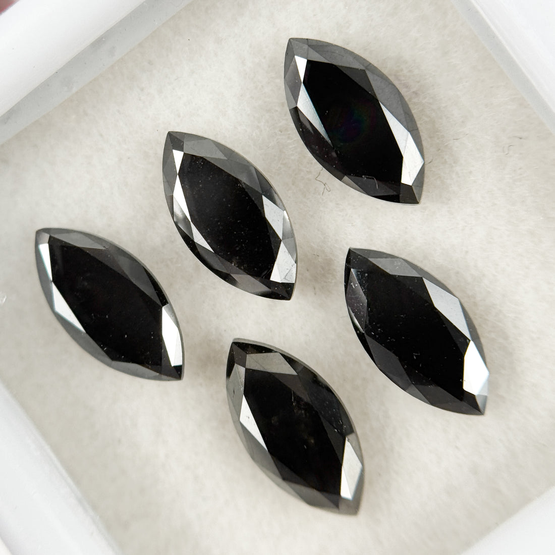 6 X 3 MM Marquise Rose Cut Black Natural Fancy Diamond