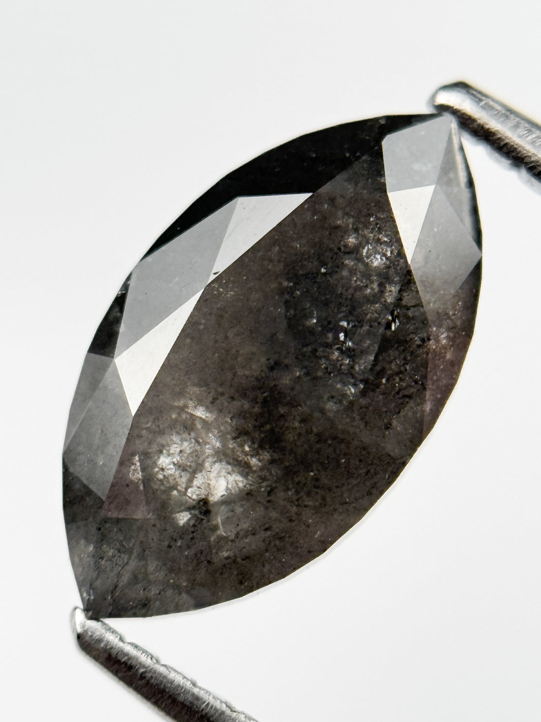 2.39 Ct Marquise Brilliant Cut Grey Natural Salt and Pepper Diamond