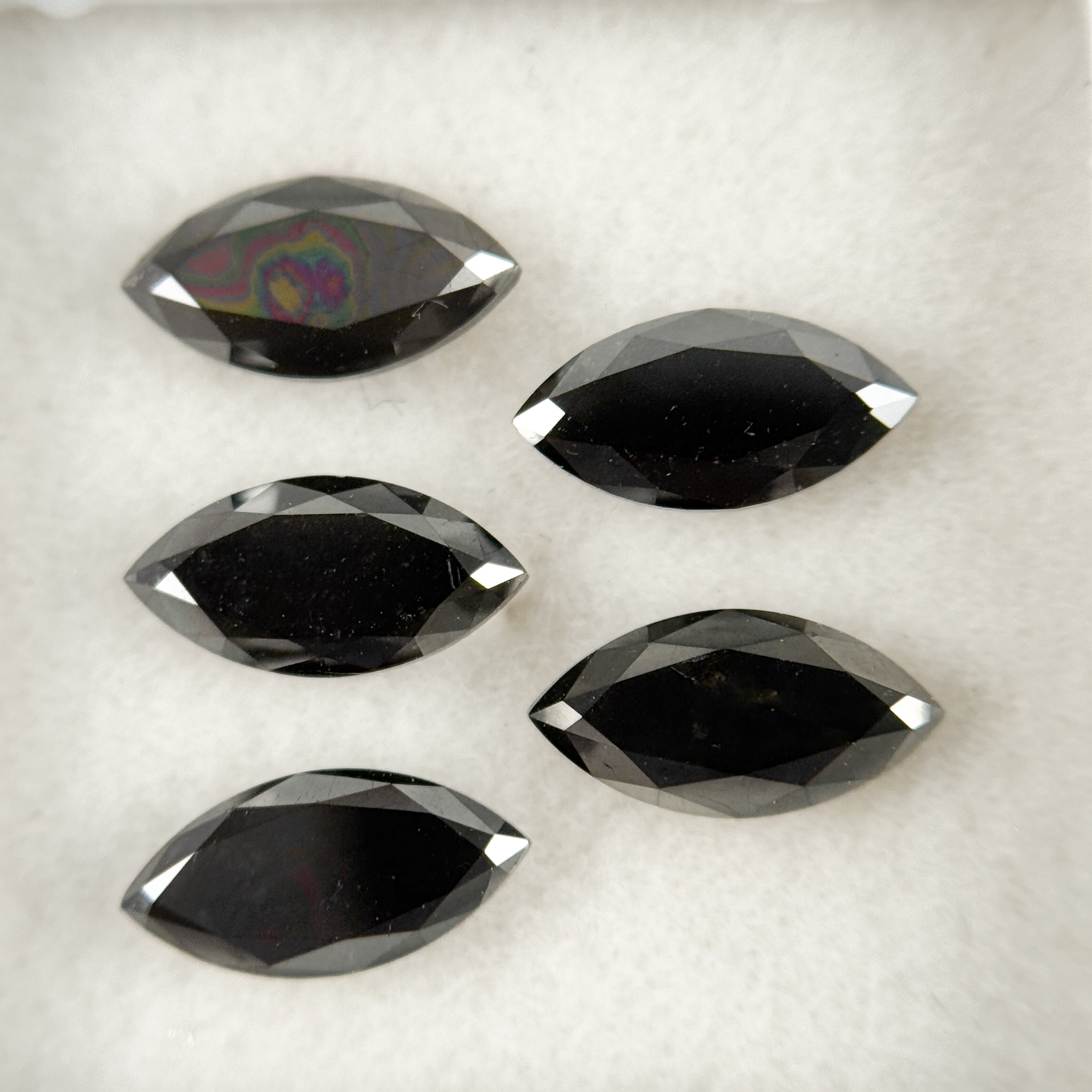6 X 3 MM Marquise Rose Cut Black Natural Fancy Diamond