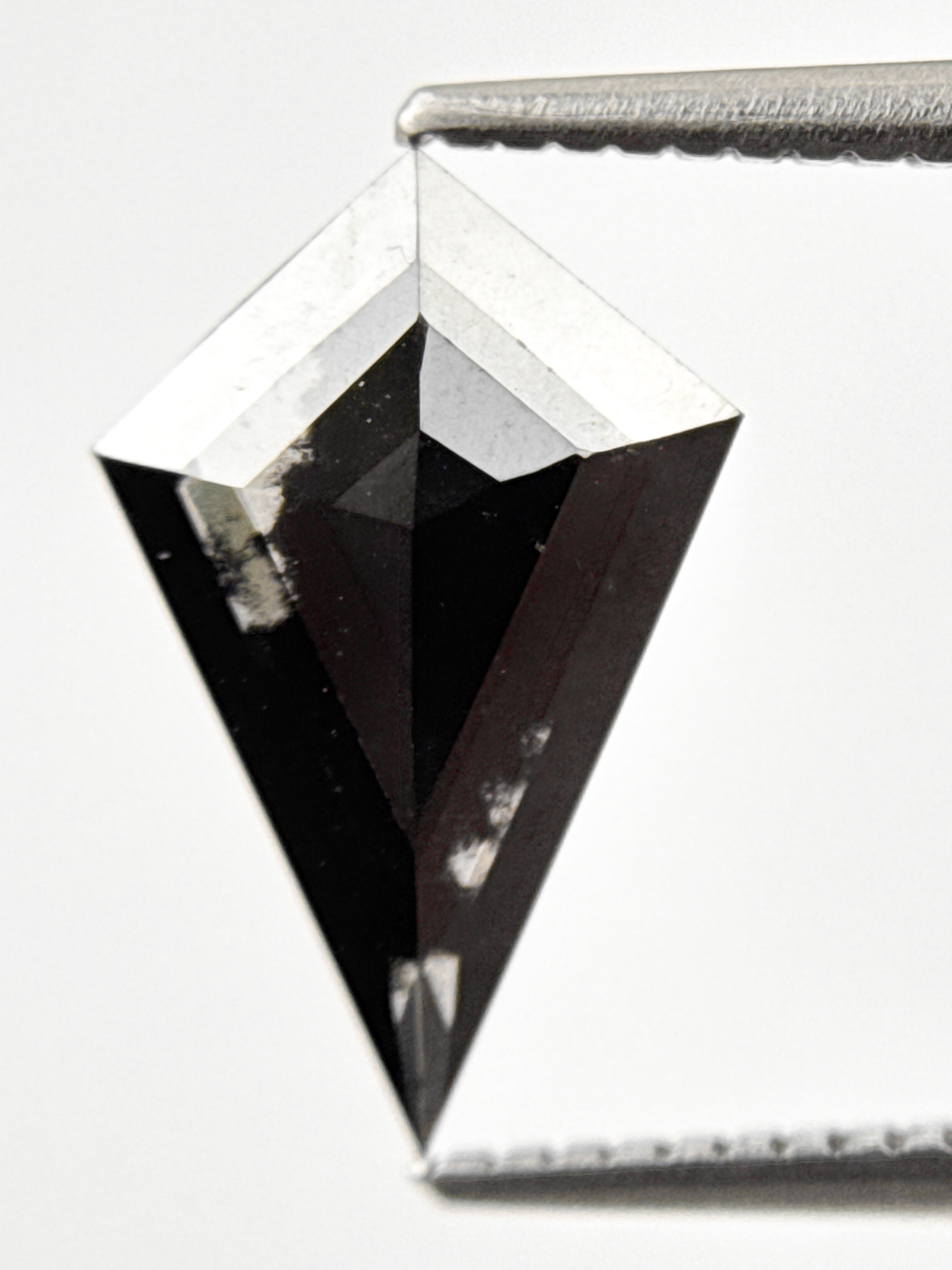 1.78 Ct Kite Rose Cut Black Natural Loose Galaxy Diamond