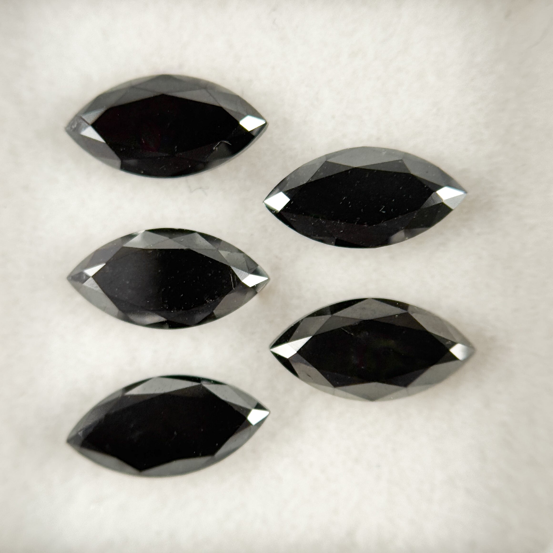 8 X 4 MM Marquise Rose Cut Black Natural Fancy Diamond Pair