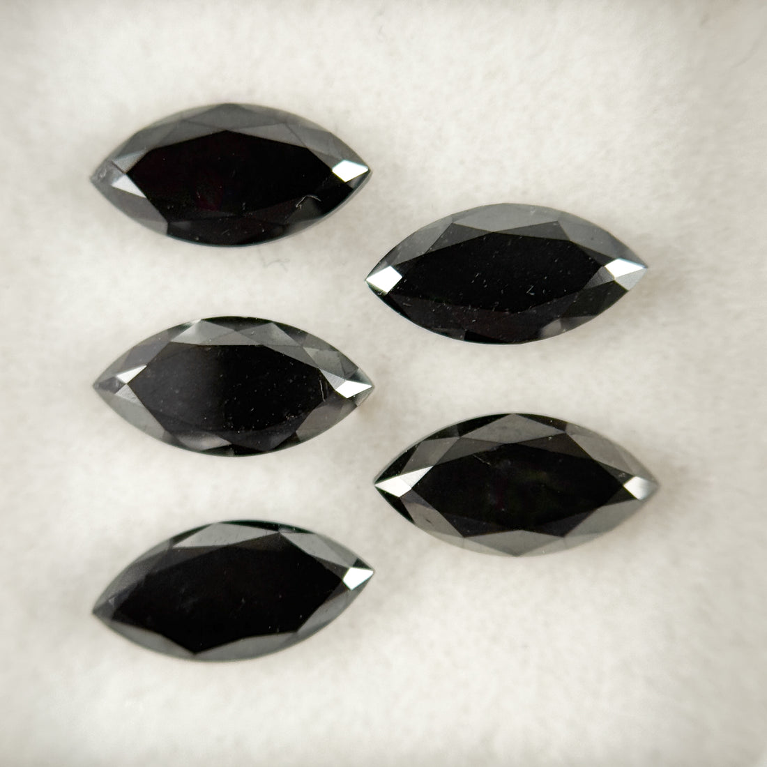 8 X 4 MM Marquise Rose Cut Black Natural Fancy Diamond Pair