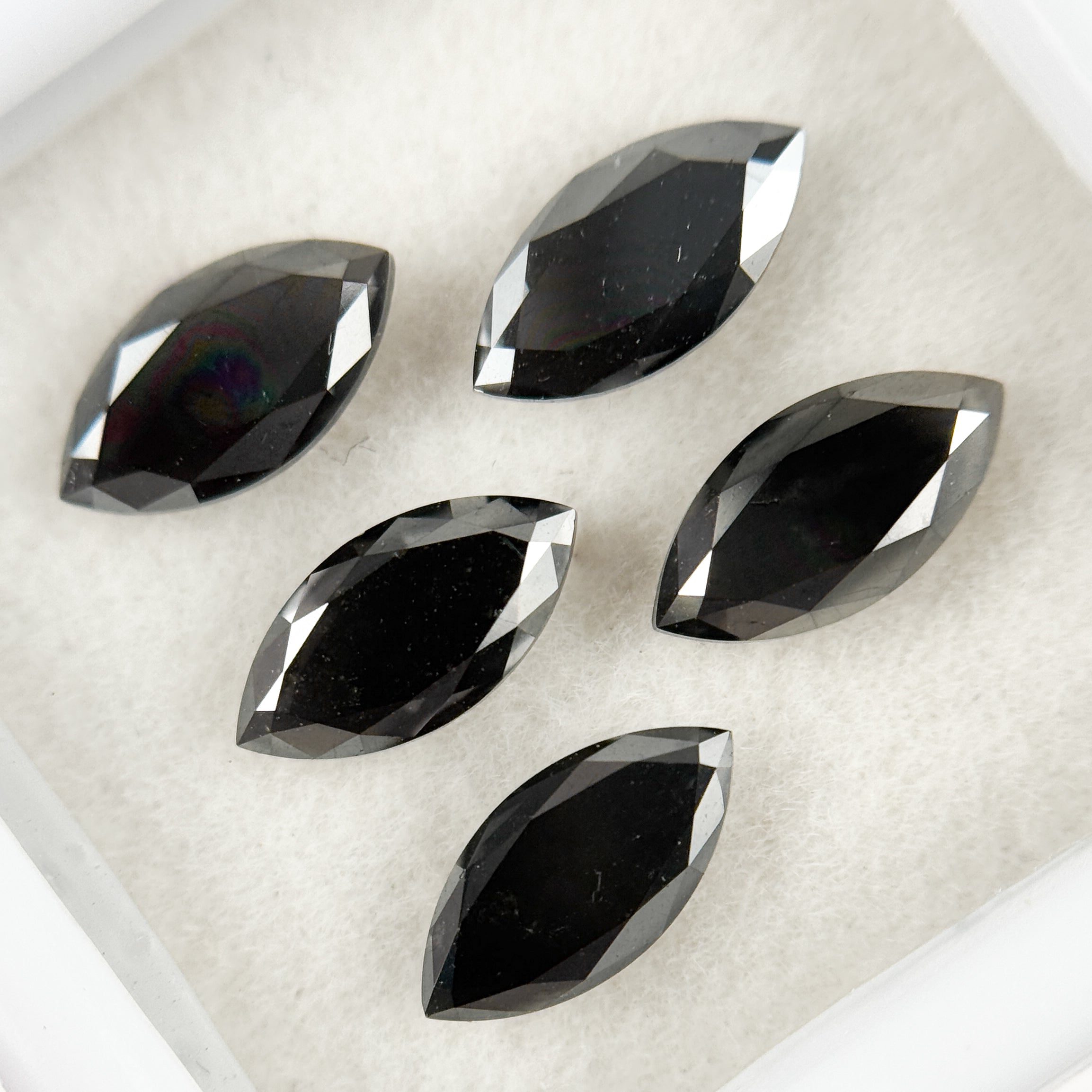 6 X 3 MM Marquise Rose Cut Black Natural Fancy Diamond