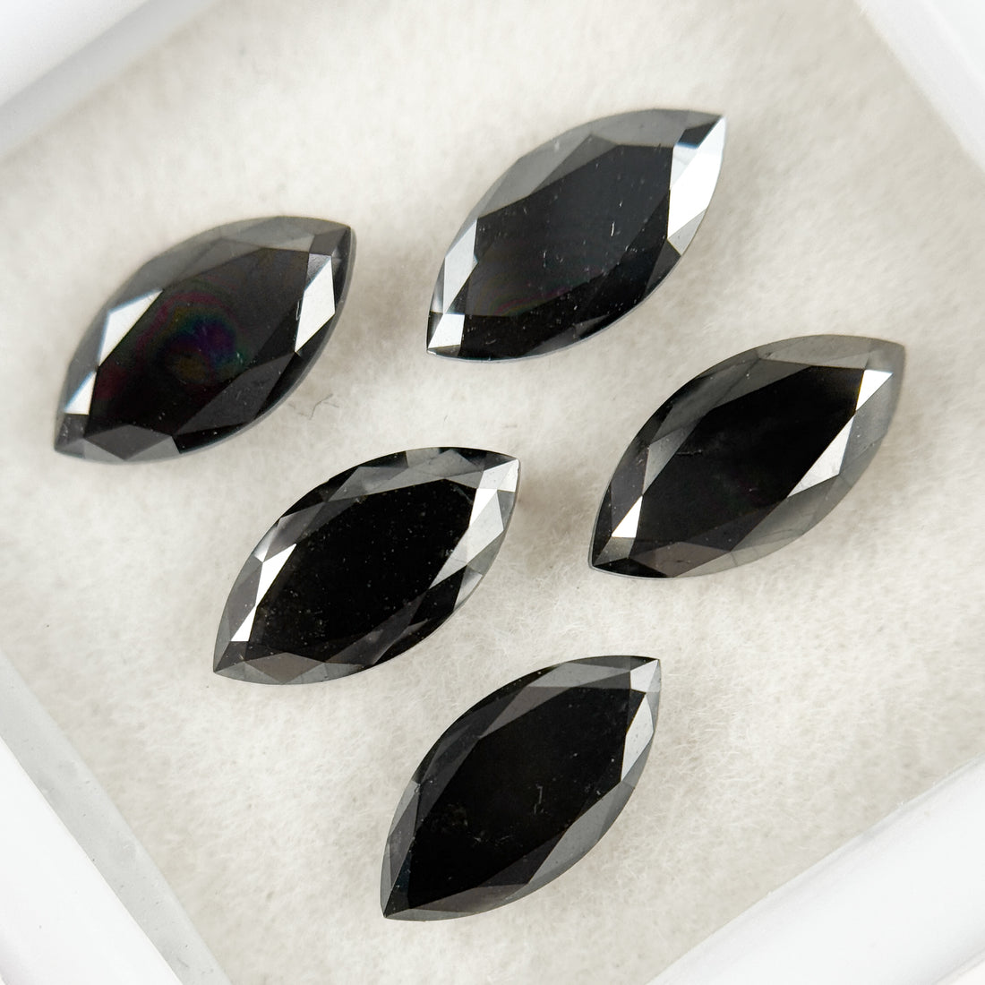 6 X 3 MM Marquise Rose Cut Black Natural Fancy Diamond