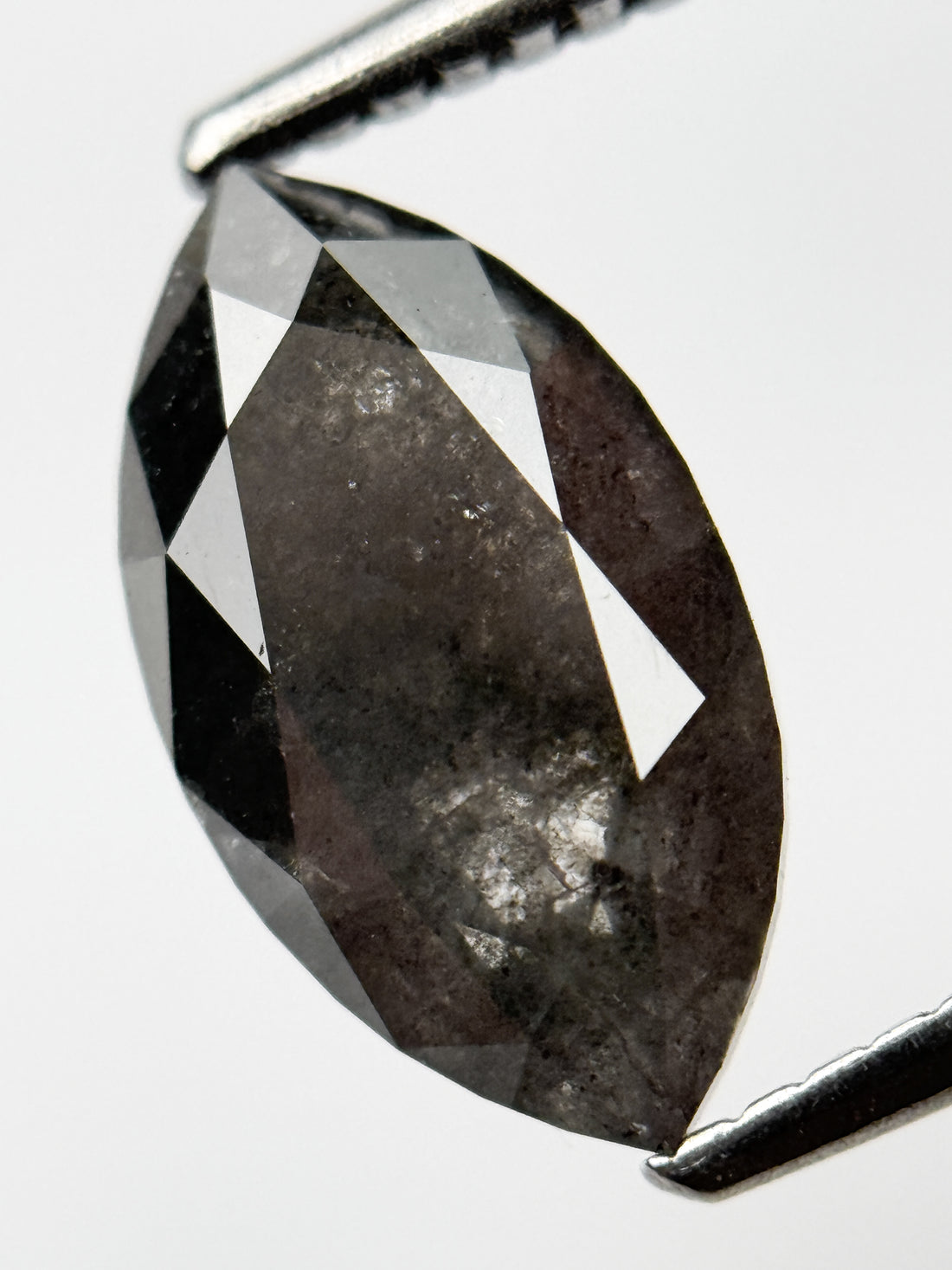 2.39 Ct Marquise Brilliant Cut Grey Natural Salt and Pepper Diamond