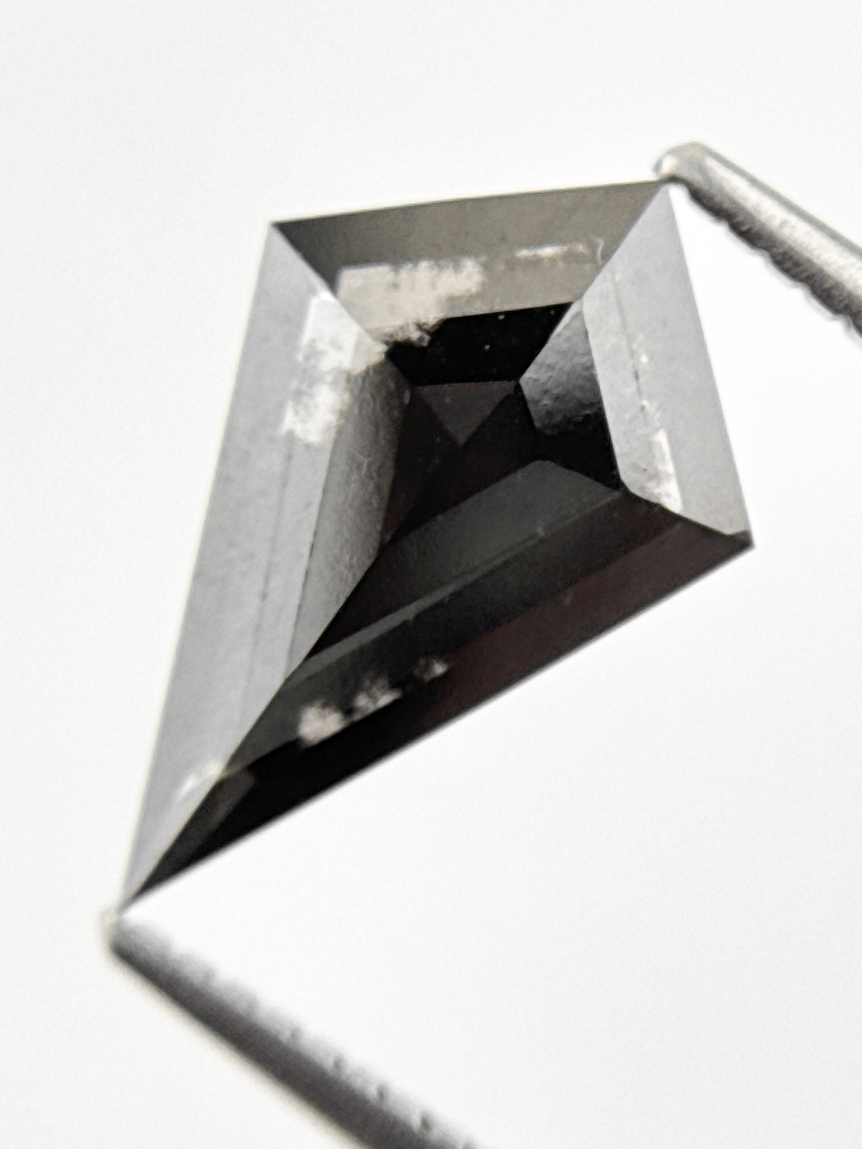 1.78 Ct Kite Rose Cut Black Natural Loose Galaxy Diamond