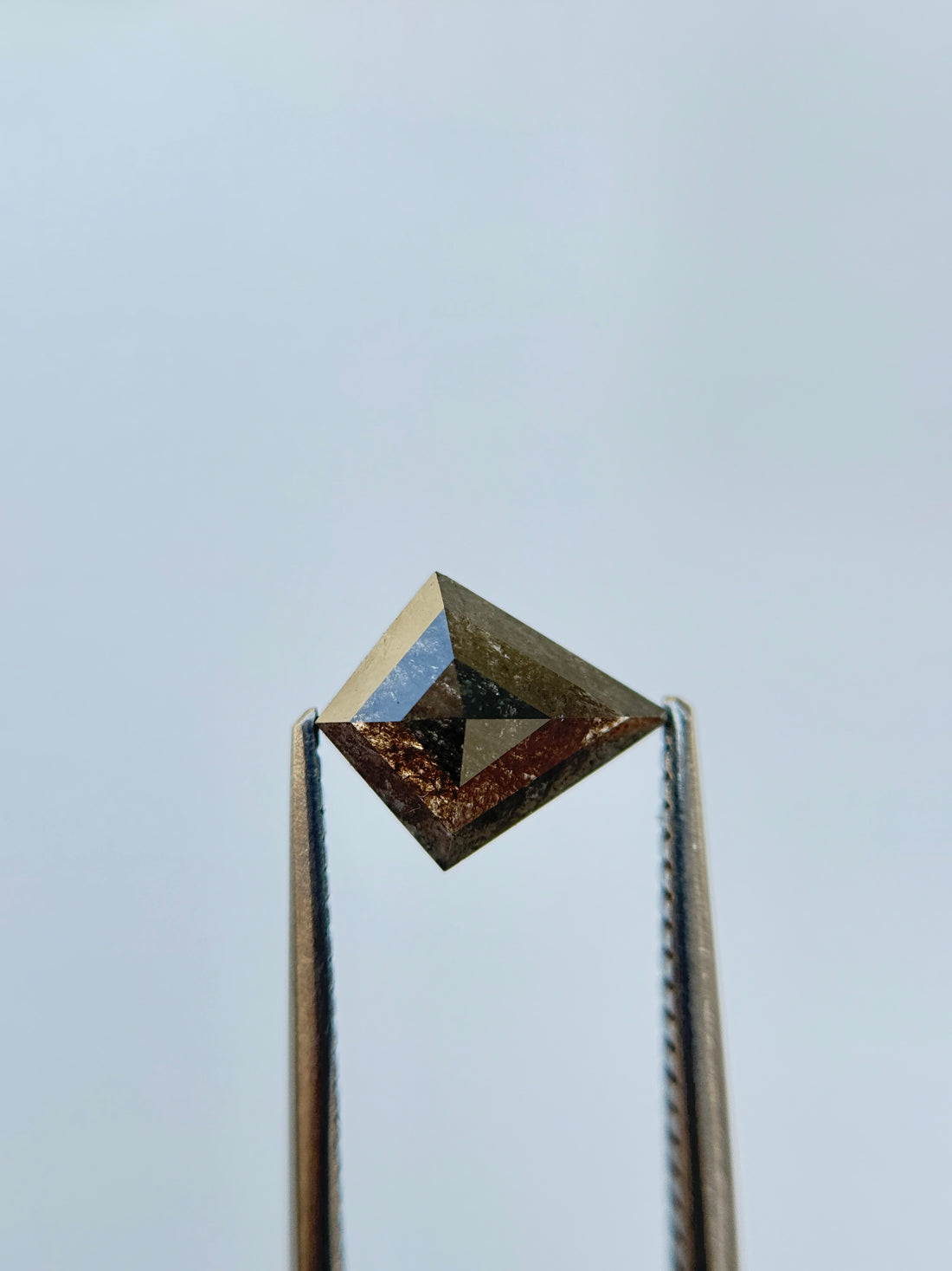 1.53 Ct Kite Rose Cut Grey Natural Salt and Pepper Diamond