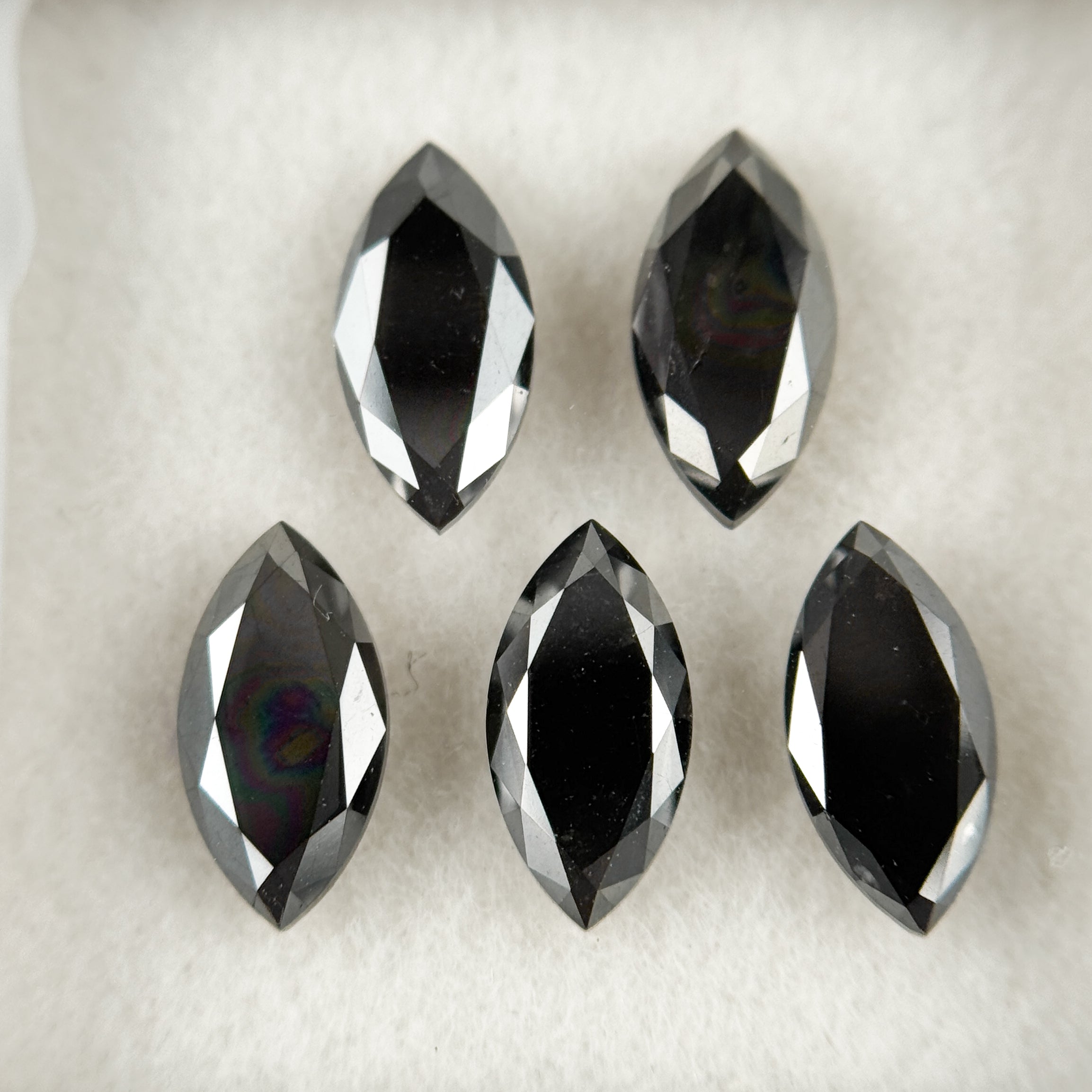 6 X 3 MM Marquise Rose Cut Black Natural Fancy Diamond