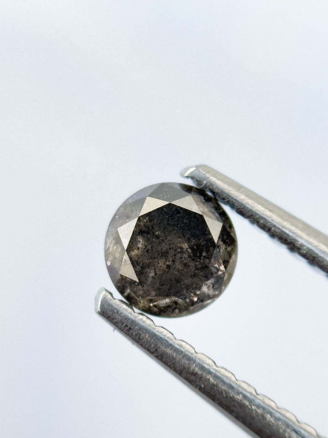 0.53 Ct Round Brilliant Cut Grey Natural Salt and Pepper Diamond