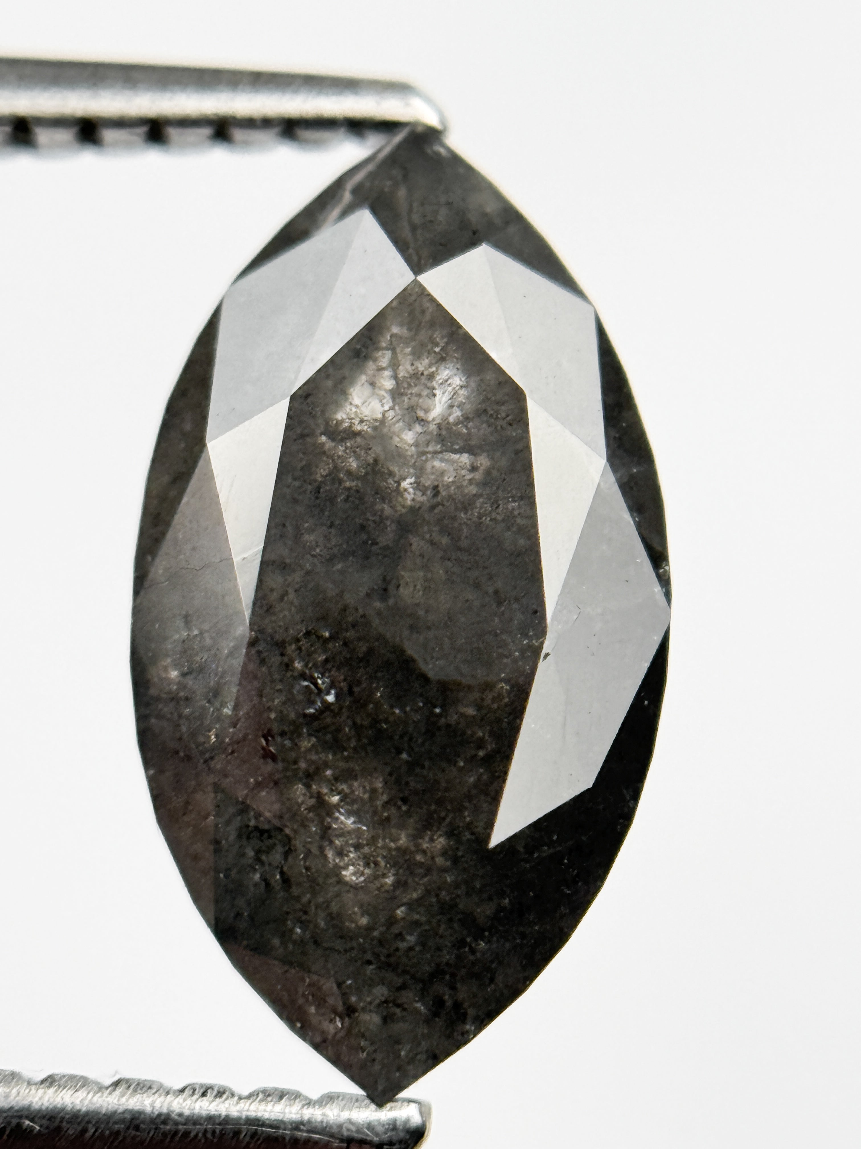 2.39 Ct Marquise Brilliant Cut Grey Natural Salt and Pepper Diamond