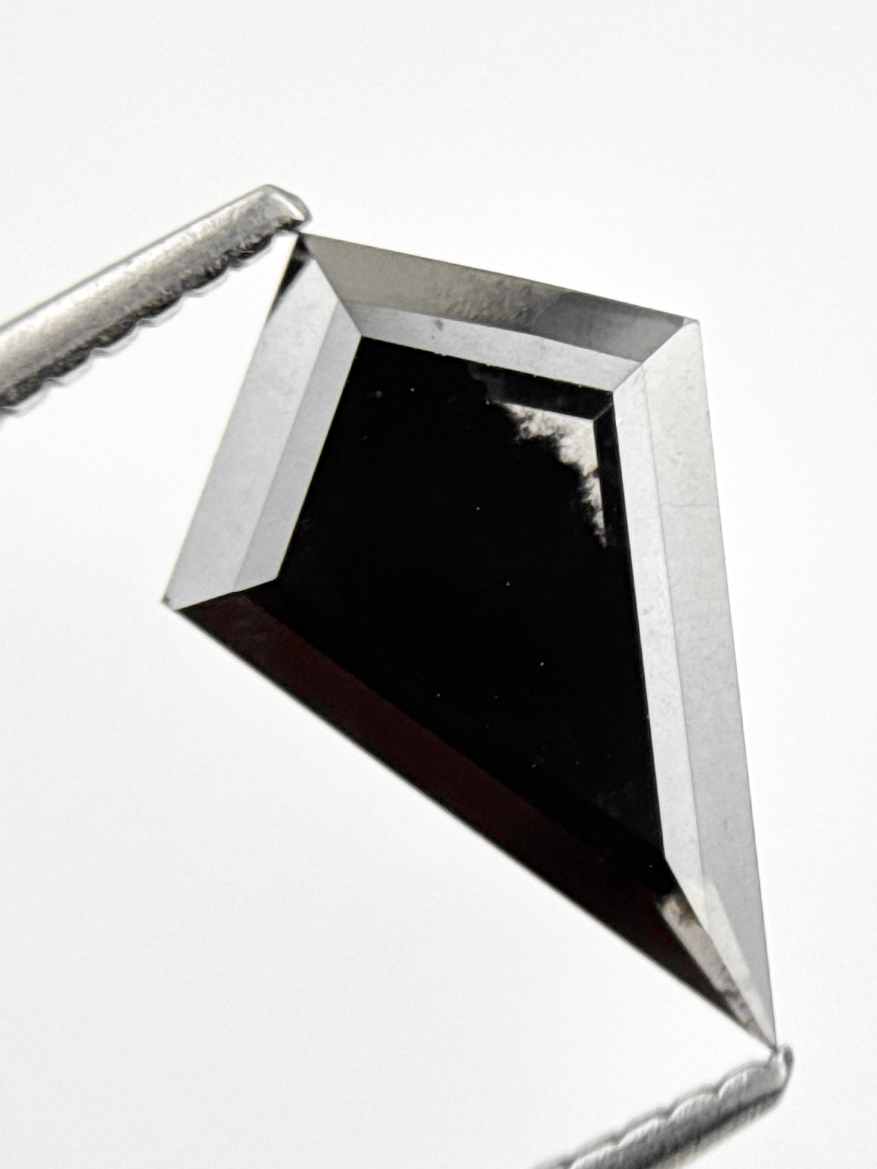 1.78 Ct Kite Rose Cut Black Natural Loose Galaxy Diamond