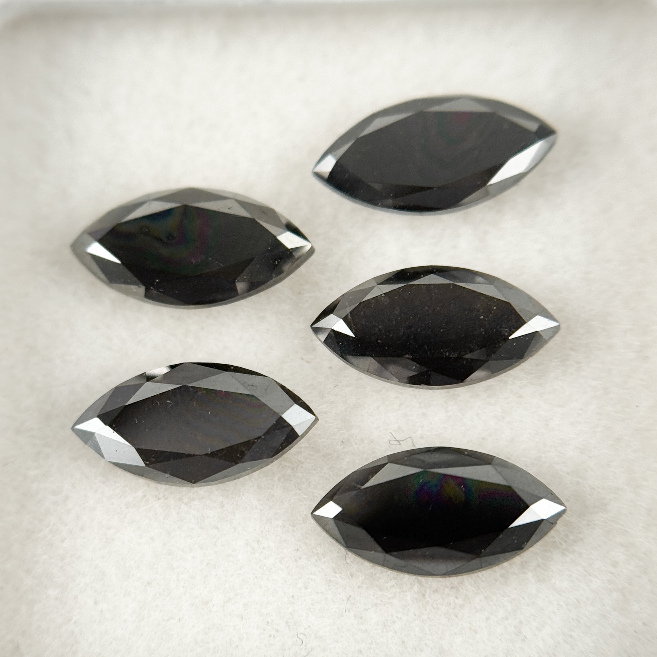 6 X 3 MM Marquise Rose Cut Black Natural Fancy Diamond