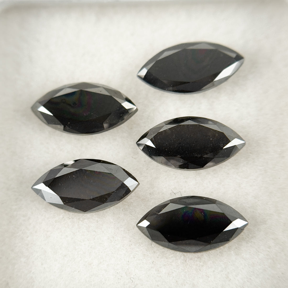 6 X 3 MM Marquise Rose Cut Black Natural Fancy Diamond