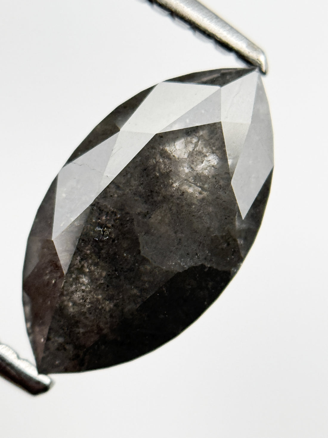 2.39 Ct Marquise Brilliant Cut Grey Natural Salt and Pepper Diamond