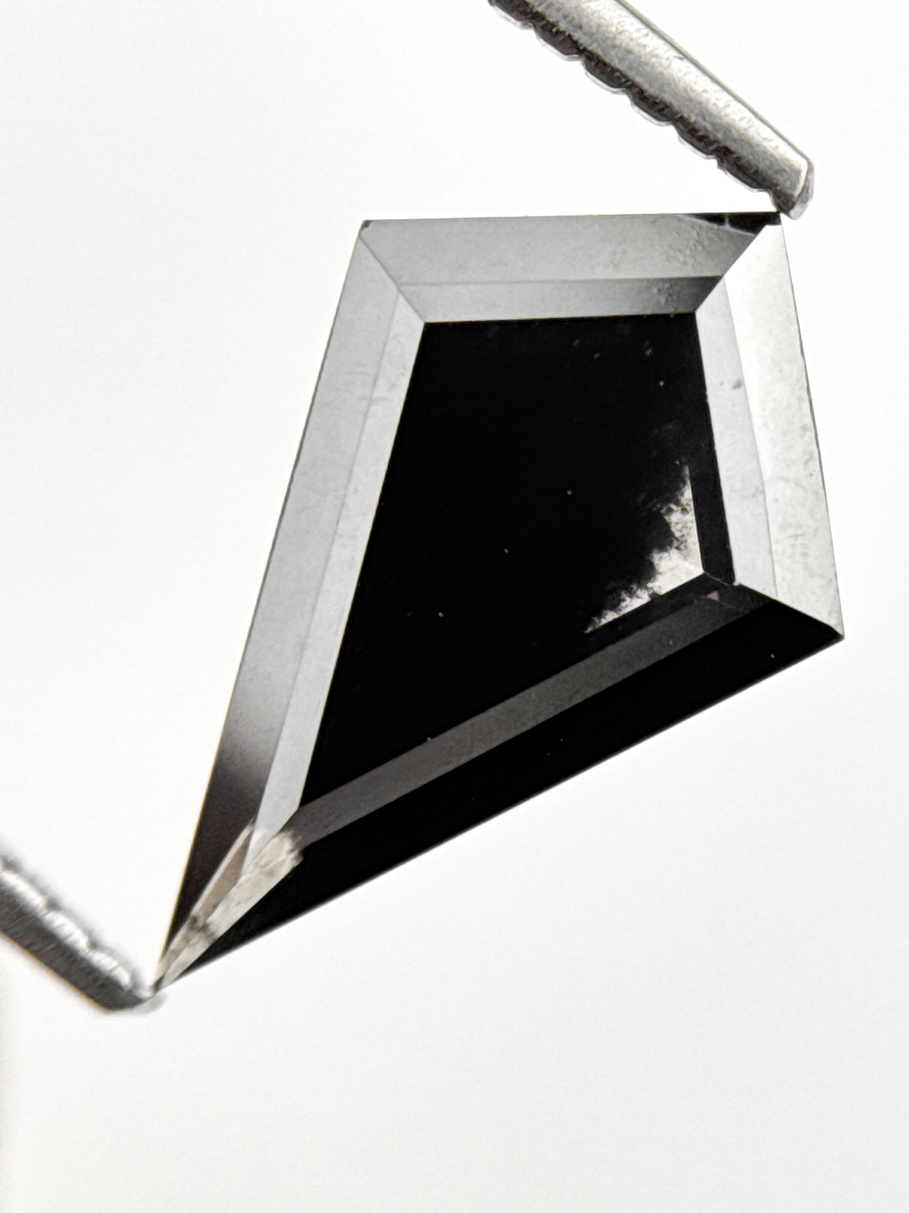 1.78 Ct Kite Rose Cut Black Natural Loose Galaxy Diamond