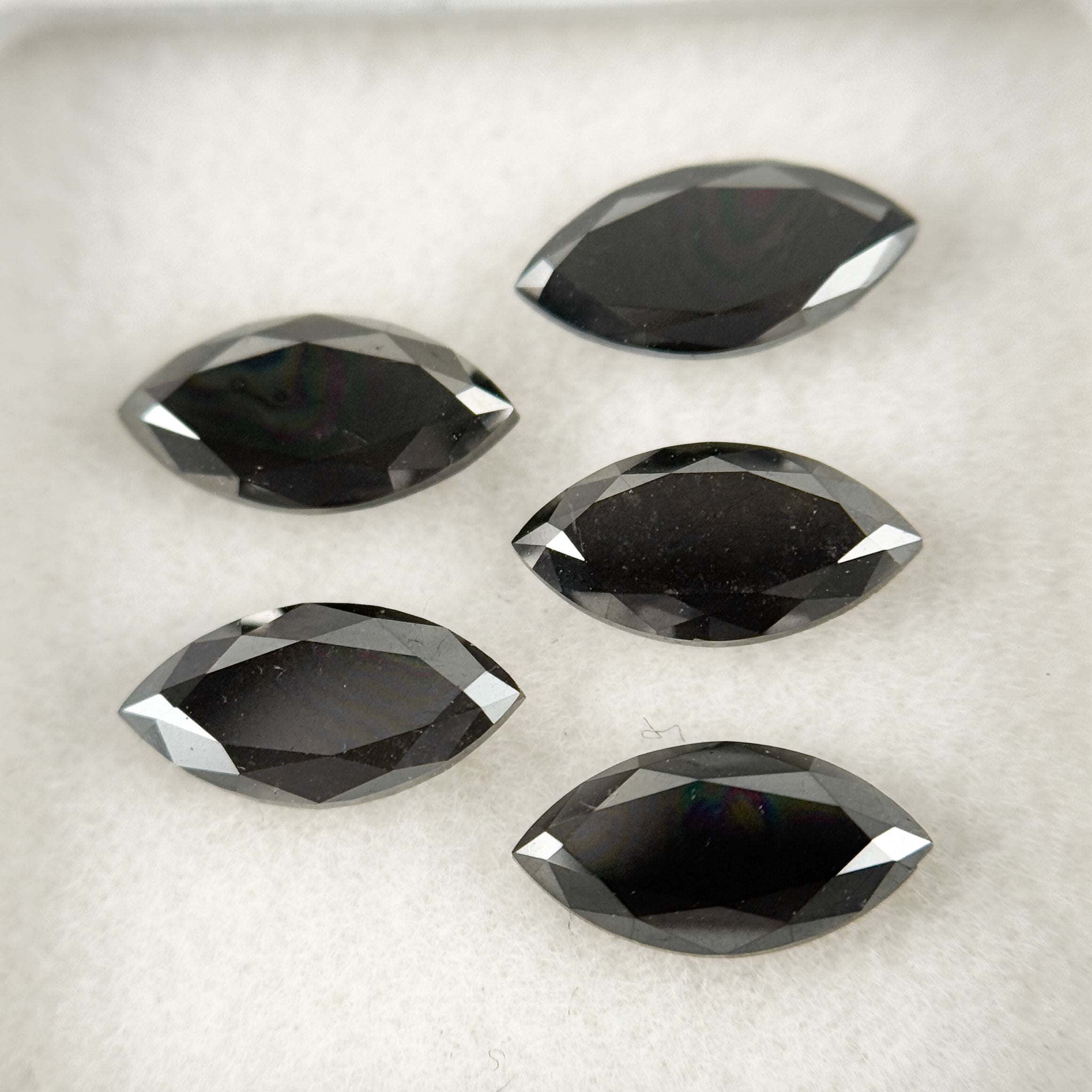 8 X 4 MM Marquise Rose Cut Black Natural Fancy Diamond Pair