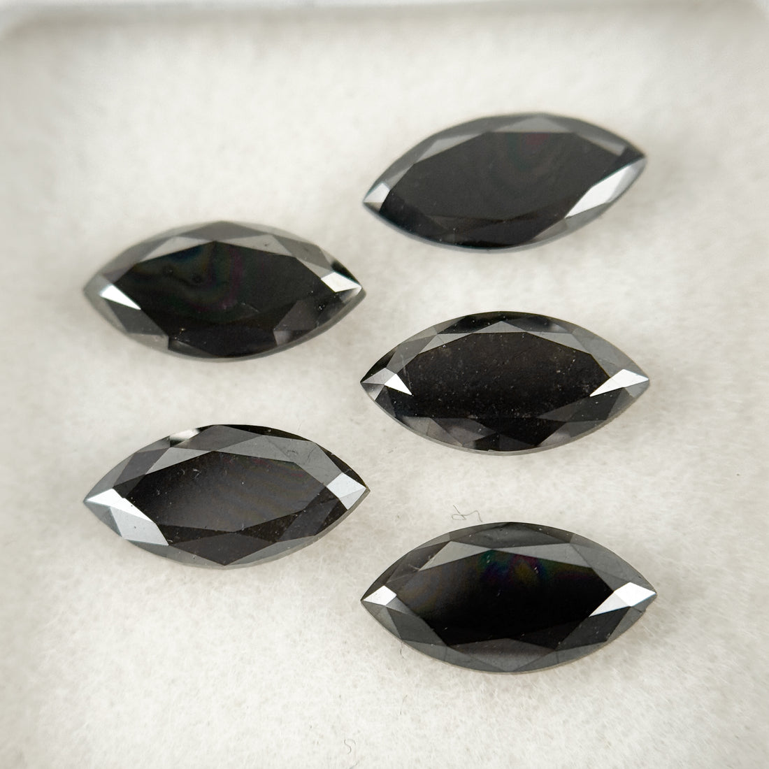 8 X 4 MM Marquise Rose Cut Black Natural Fancy Diamond Pair
