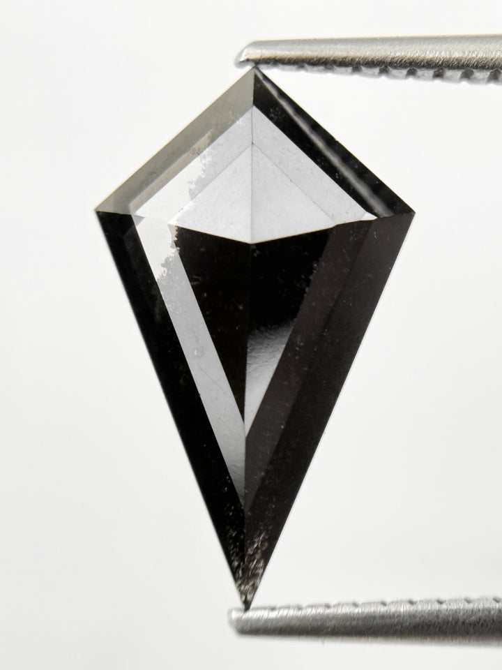 2.69 Ct Kite Rose Cut Black Natural Vintage Salt and Pepper Diamond