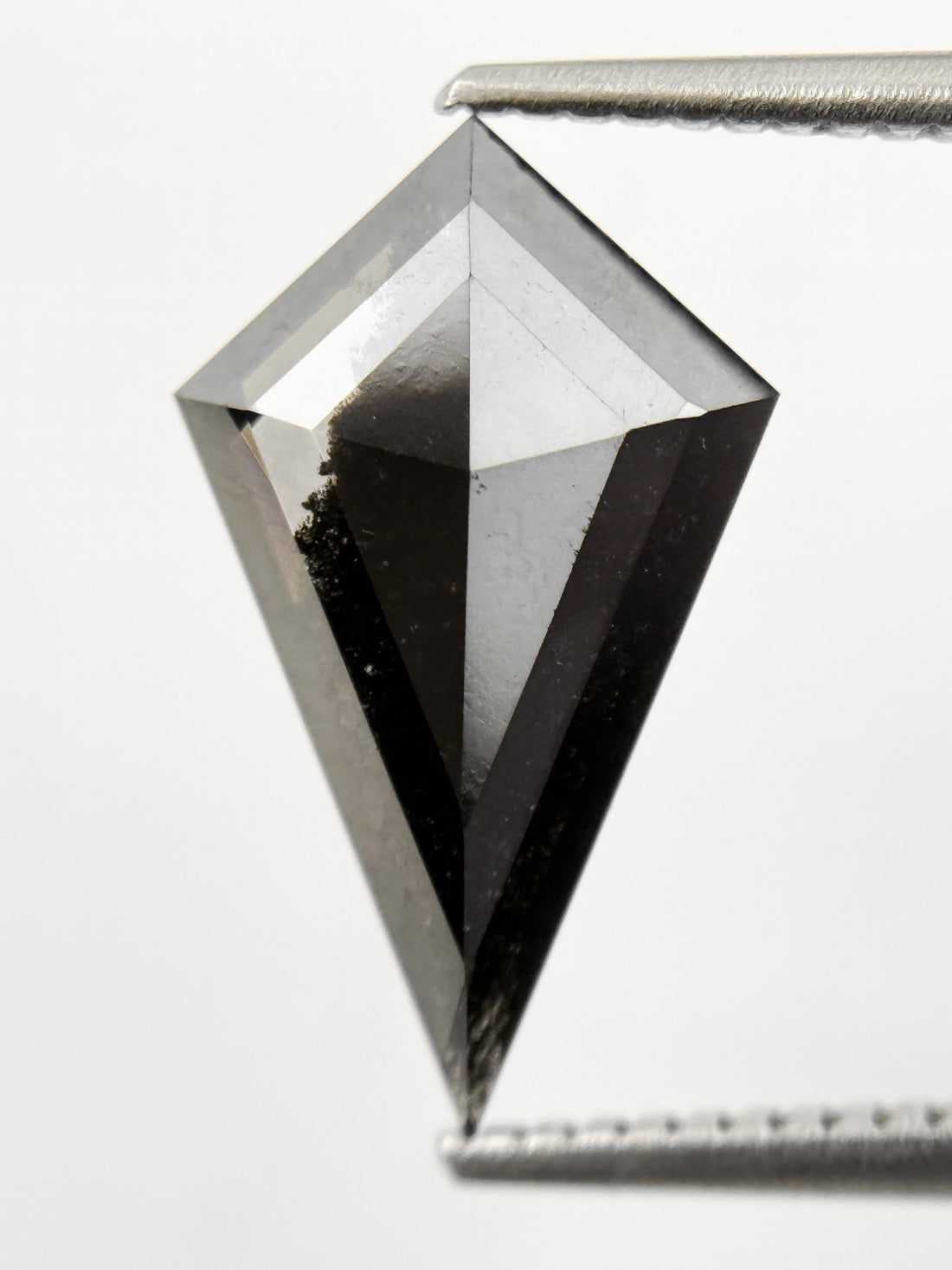 2.69 Ct Kite Rose Cut Black Natural Vintage Salt and Pepper Diamond