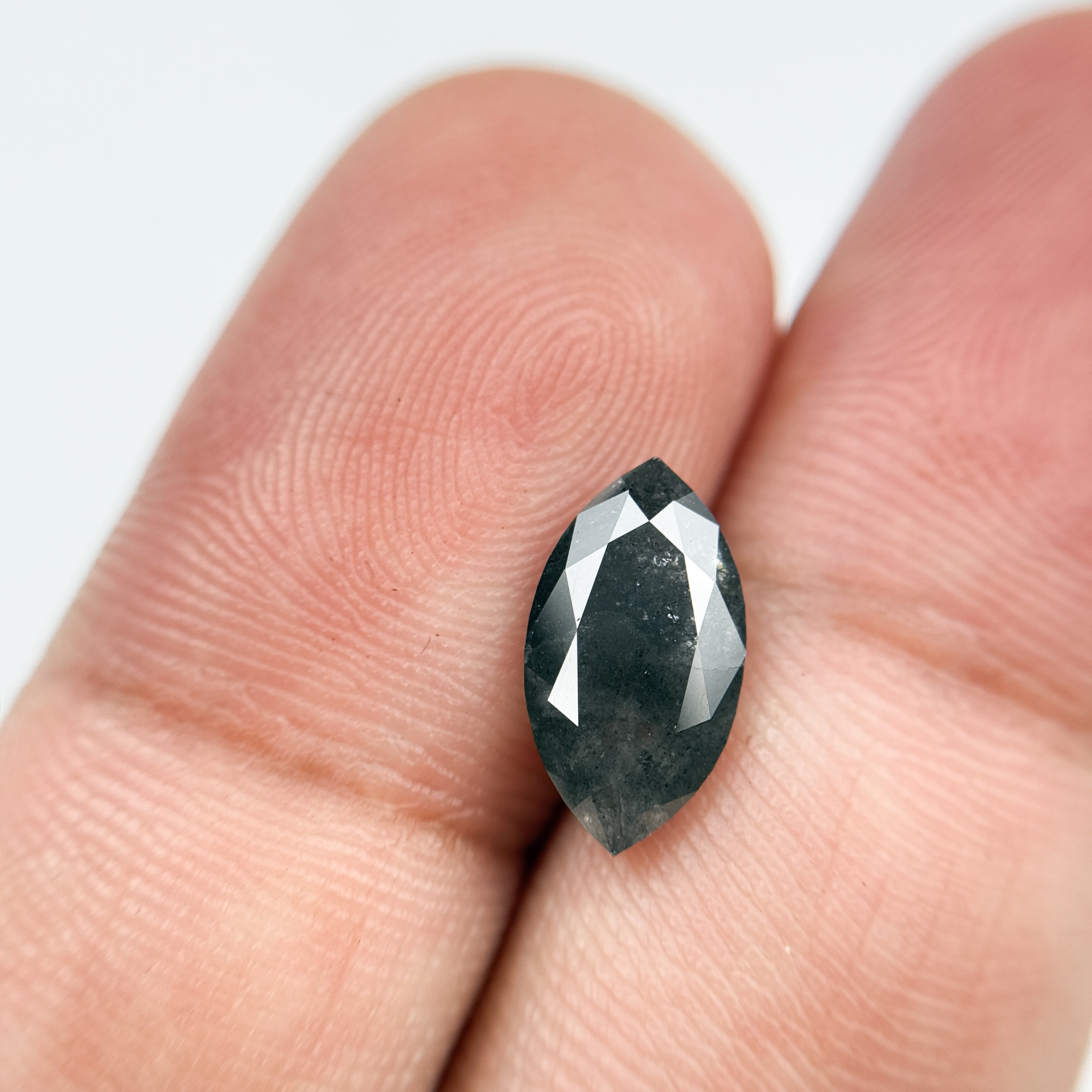 2.39 Ct Marquise Brilliant Cut Grey Natural Salt and Pepper Diamond