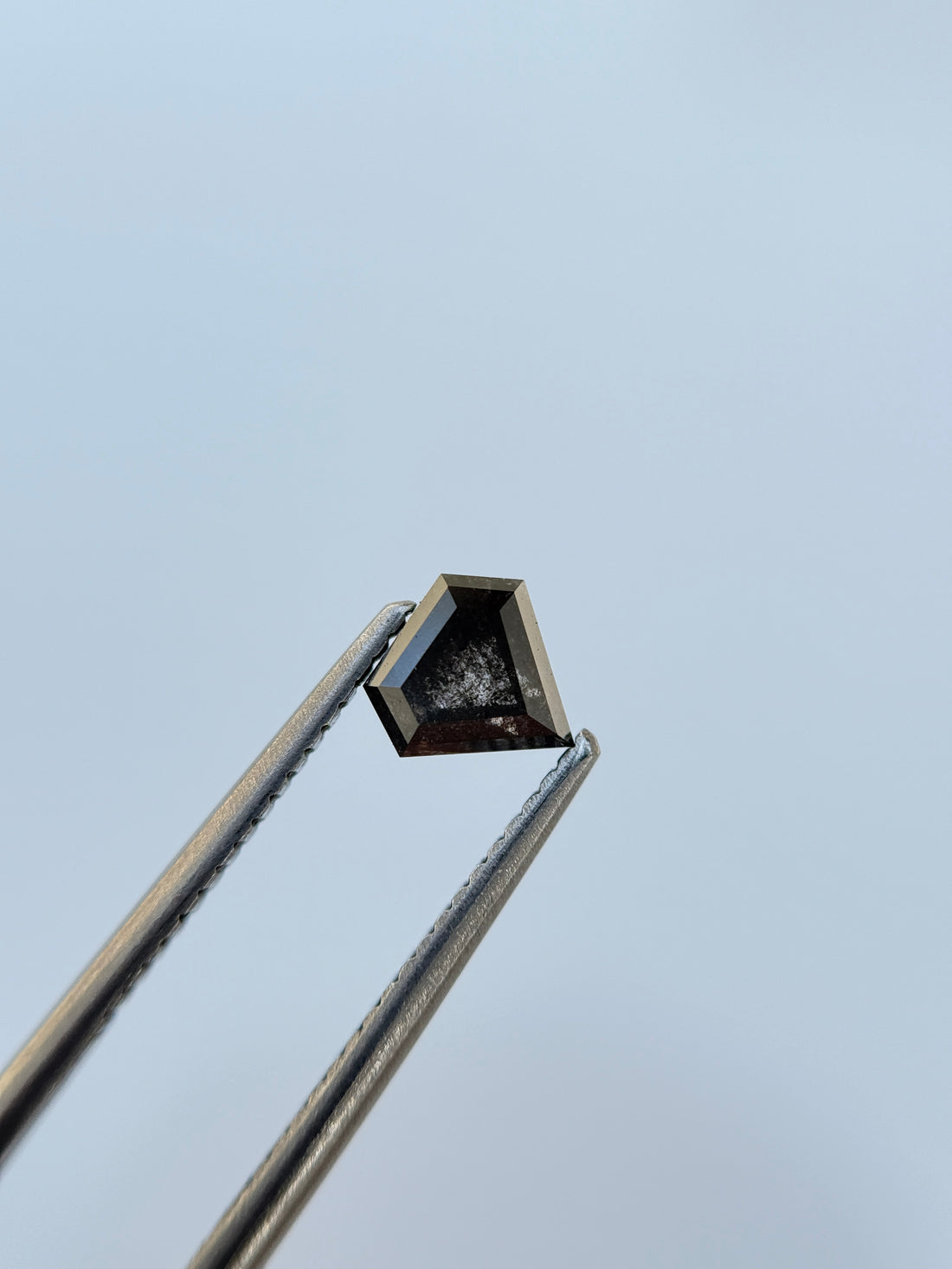 0.83 Ct Pentagon Rose Cut Grey Natural Salt and Pepper Diamond