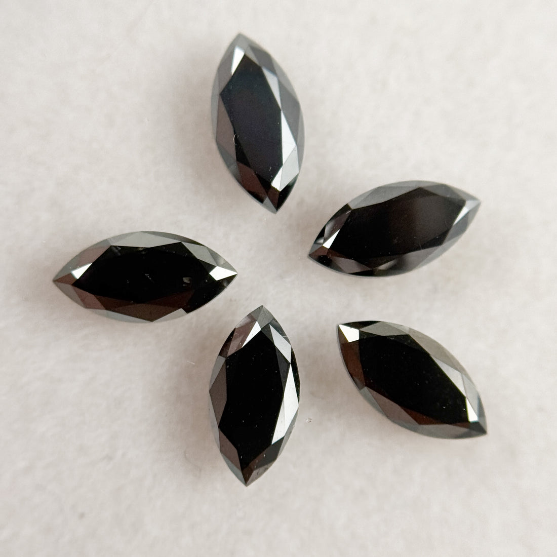 5 MM Marquise Rose Cut Black Natural Fancy Diamond