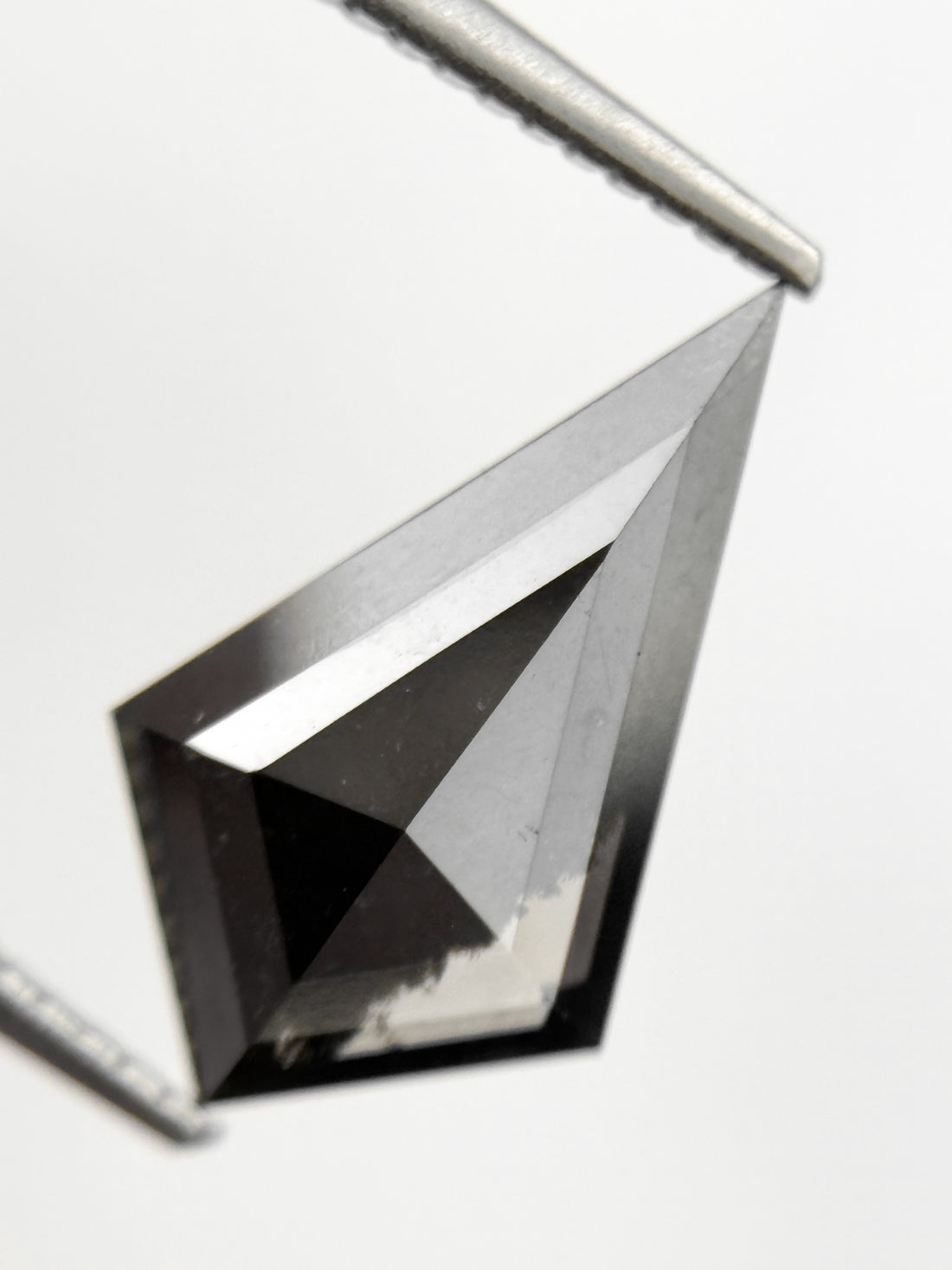 2.69 Ct Kite Rose Cut Black Natural Vintage Salt and Pepper Diamond