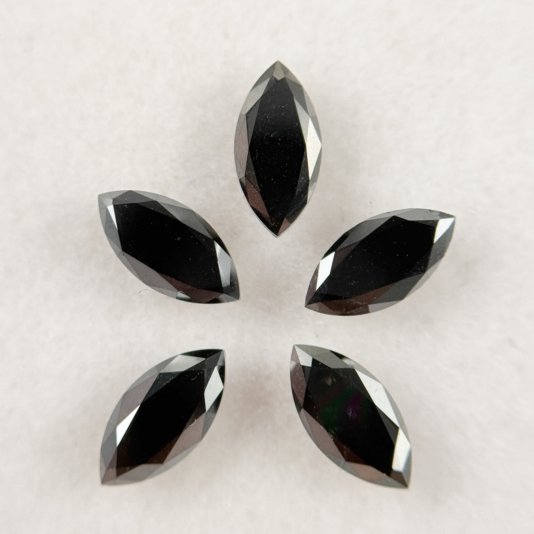 5 MM Marquise Rose Cut Black Natural Fancy Diamond