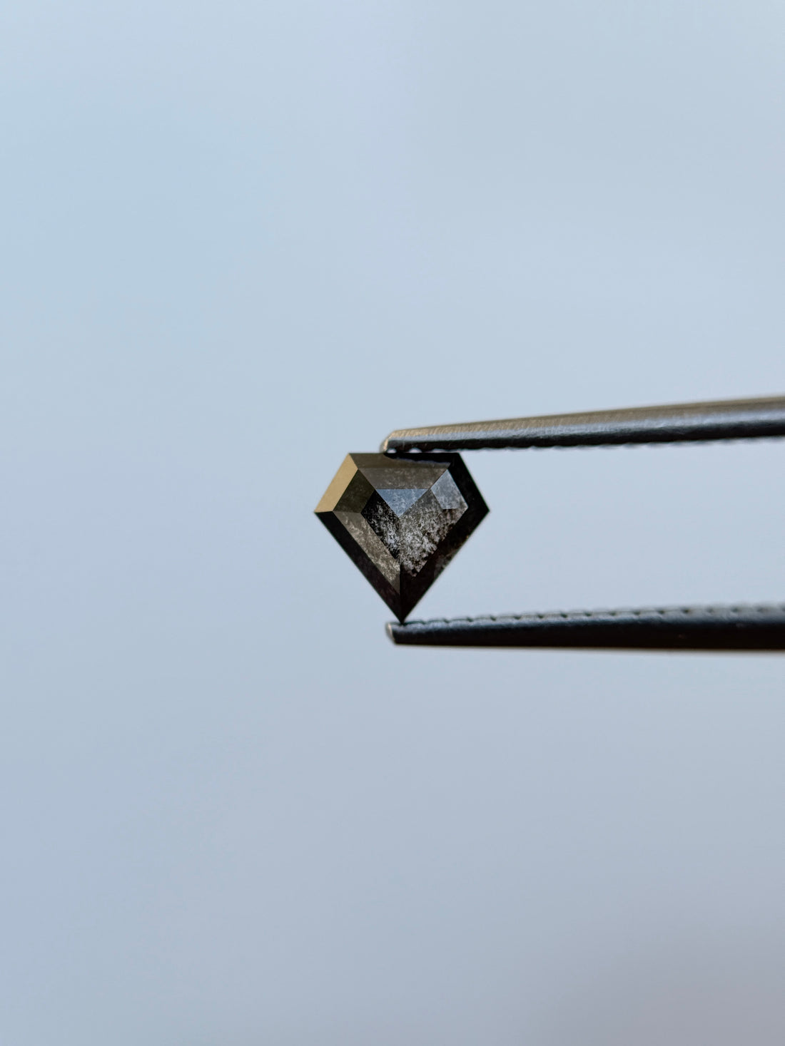 0.83 Ct Pentagon Rose Cut Grey Natural Salt and Pepper Diamond