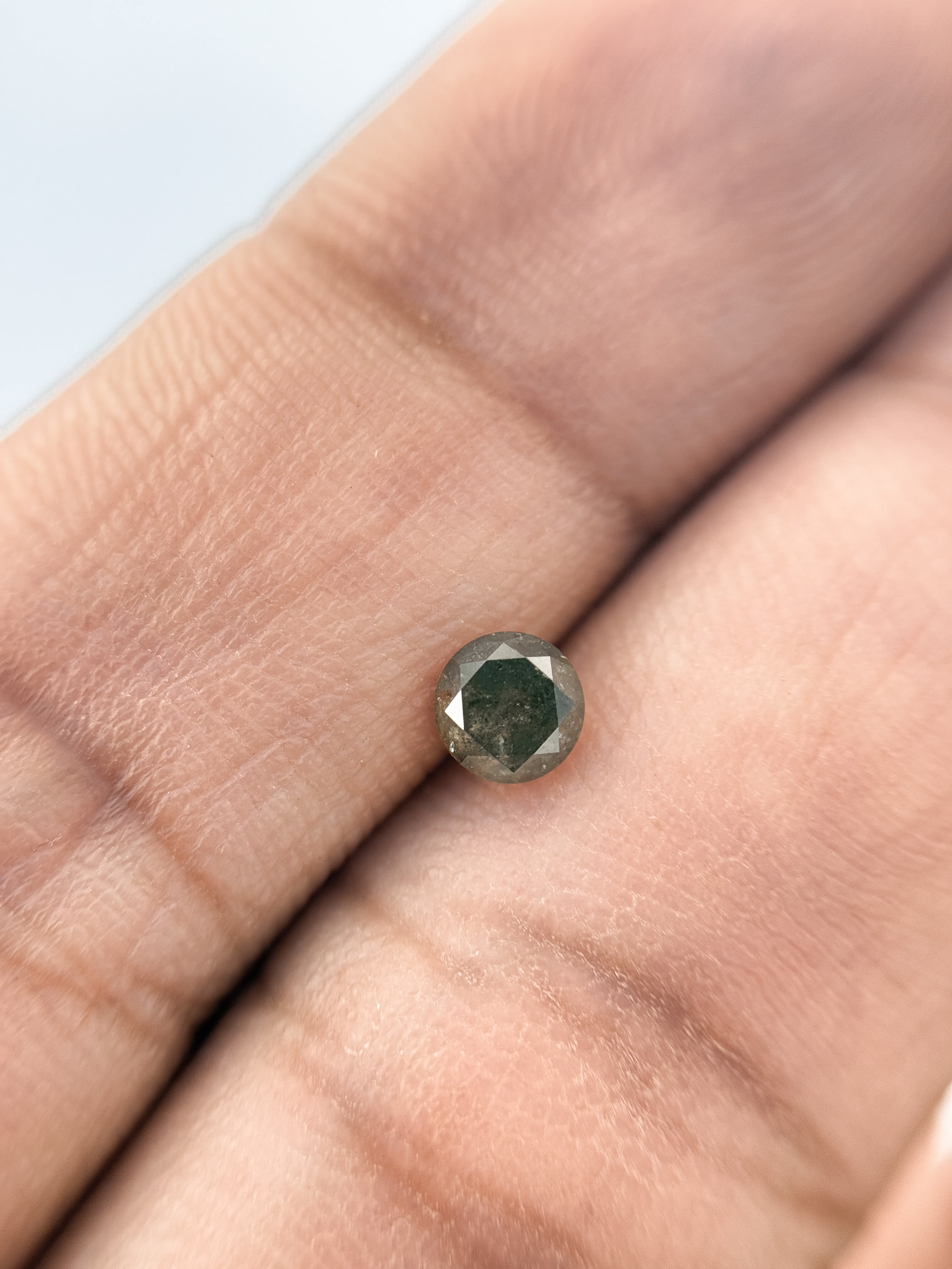 0.53 Ct Round Brilliant Cut Grey Natural Salt and Pepper Diamond