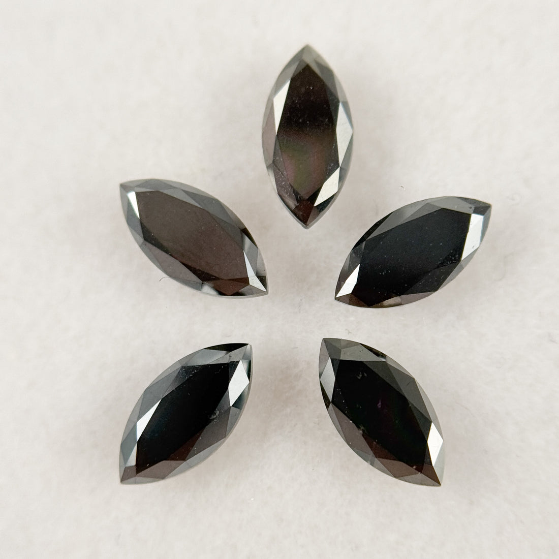 5 MM Marquise Rose Cut Black Natural Fancy Diamond