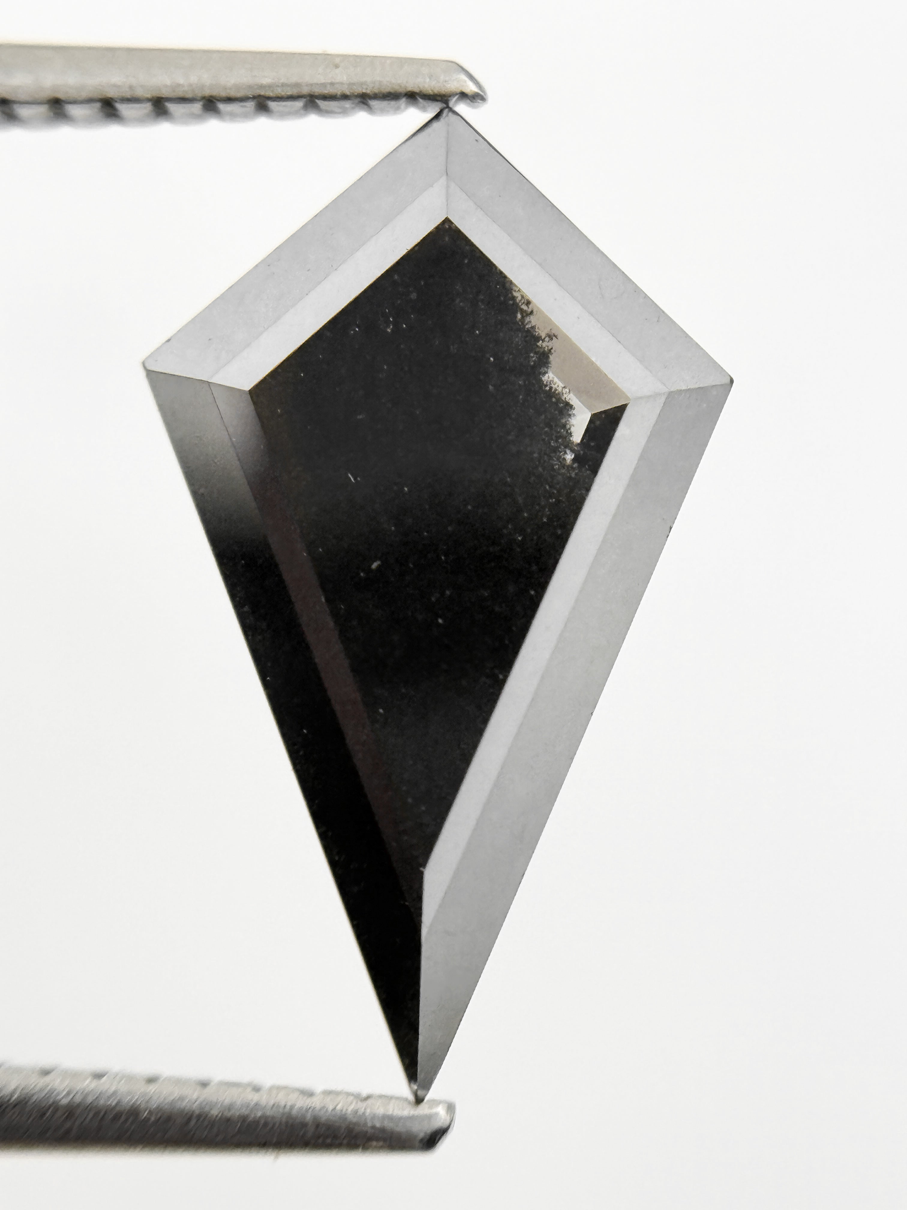 2.69 Ct Kite Rose Cut Black Natural Vintage Salt and Pepper Diamond
