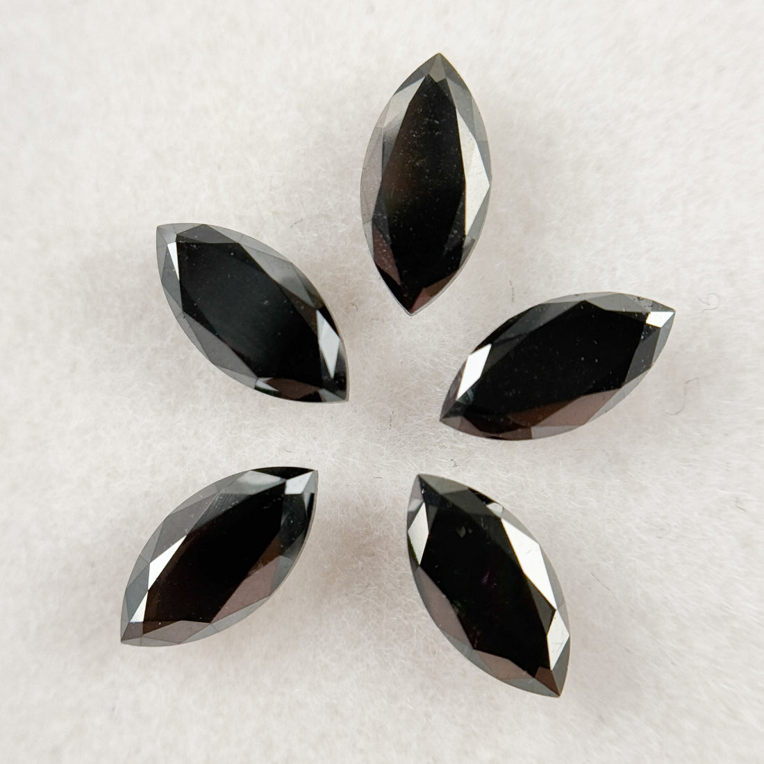 5 MM Marquise Rose Cut Black Natural Fancy Diamond