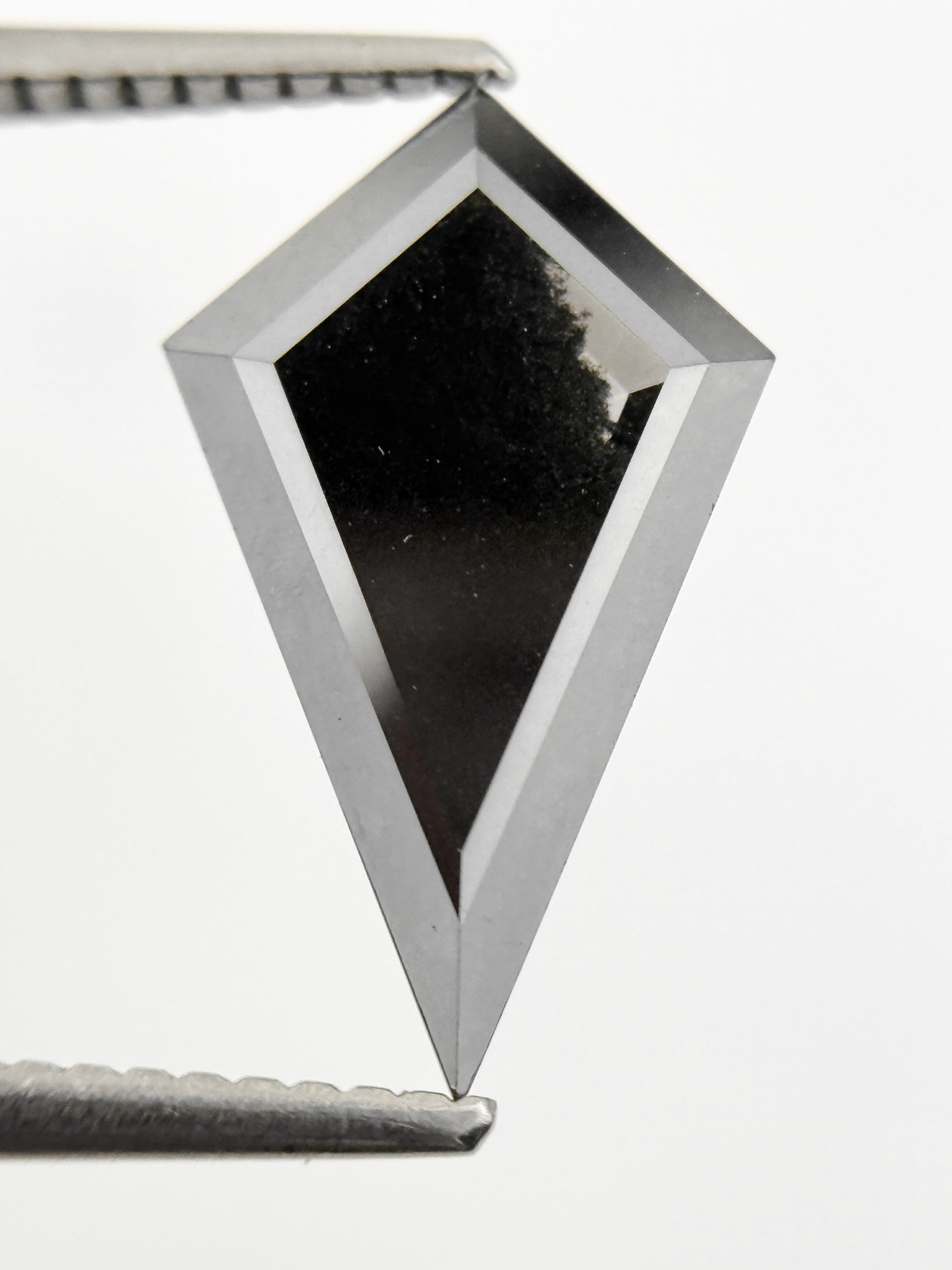 2.69 Ct Kite Rose Cut Black Natural Vintage Salt and Pepper Diamond