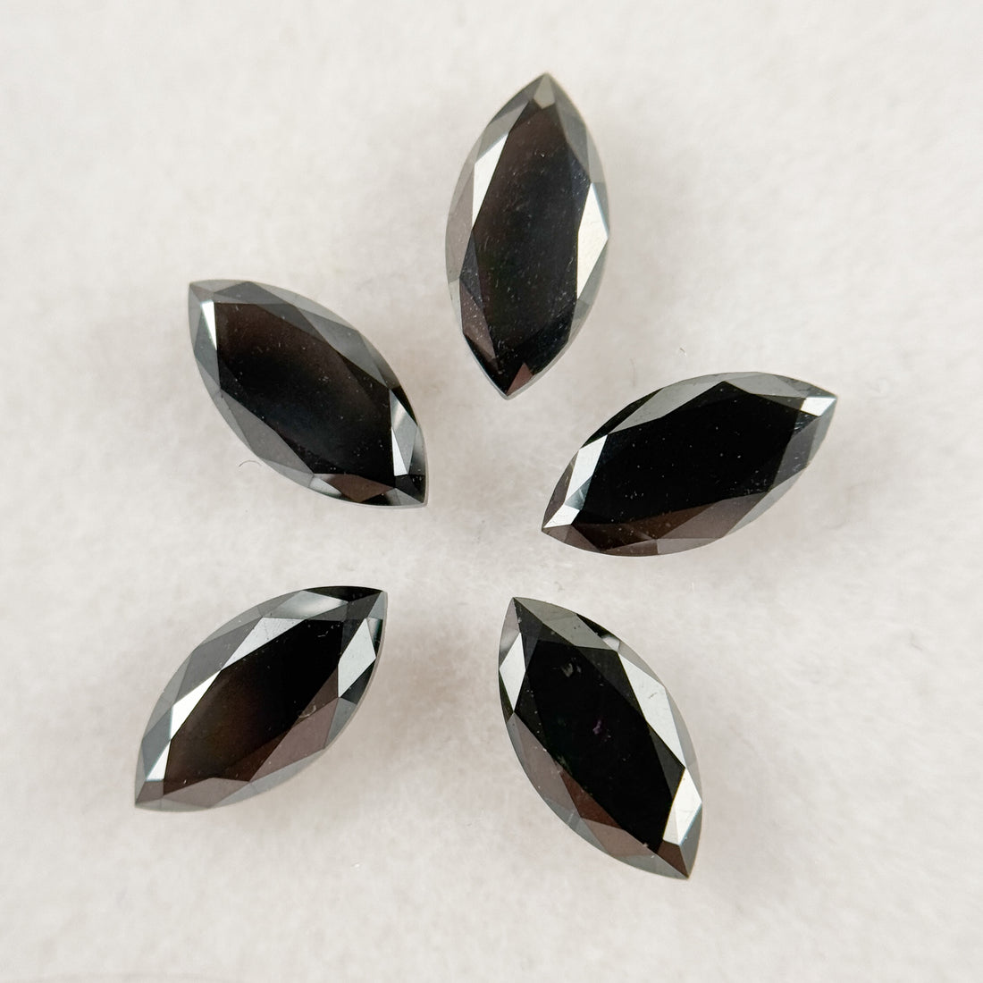 5 MM Marquise Rose Cut Black Natural Fancy Diamond
