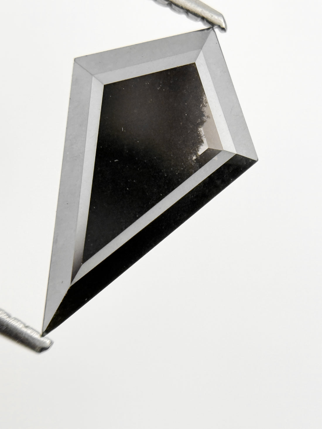 2.69 Ct Kite Rose Cut Black Natural Vintage Salt and Pepper Diamond