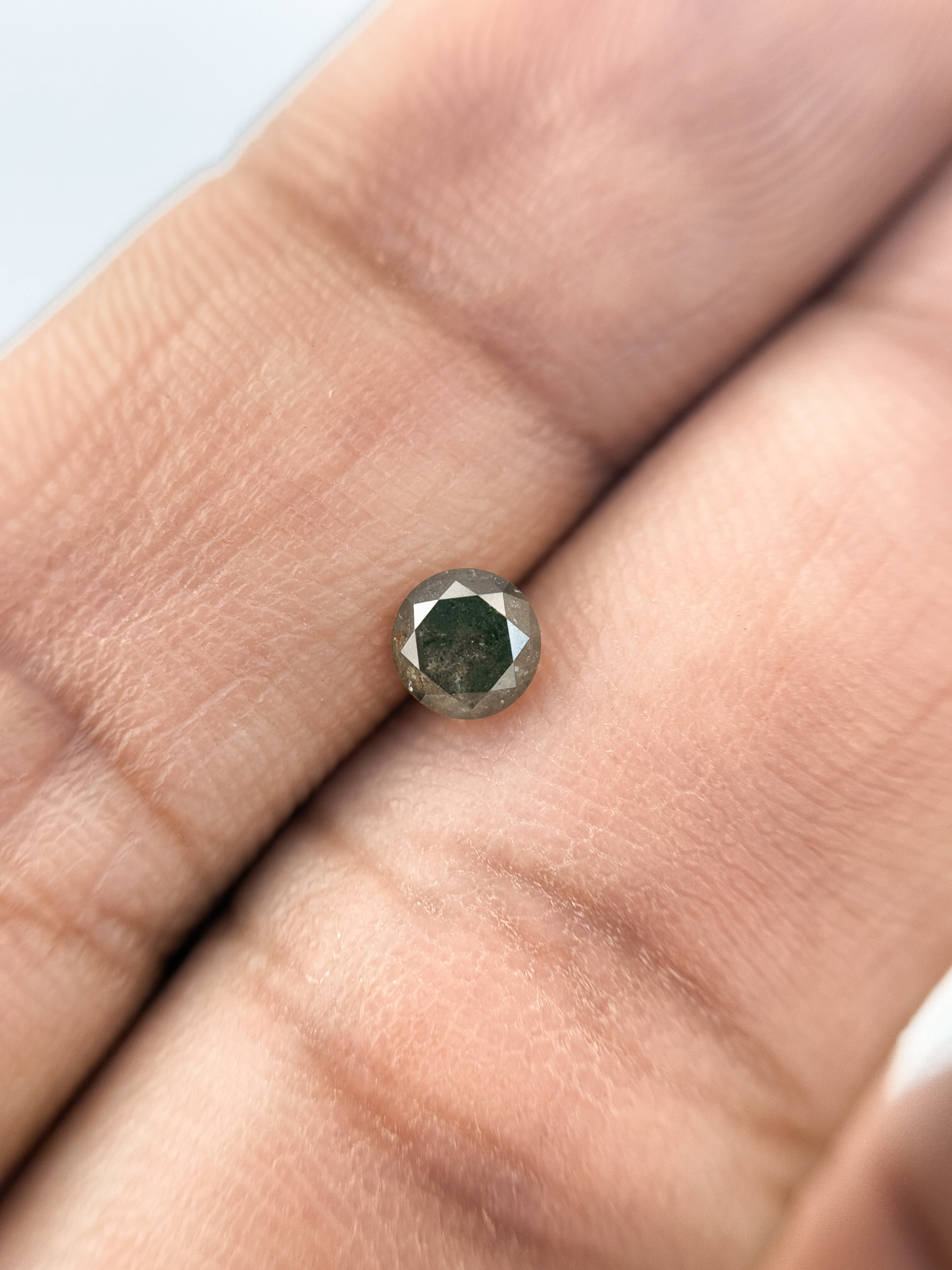 0.53 Ct Round Brilliant Cut Grey Natural Salt and Pepper Diamond