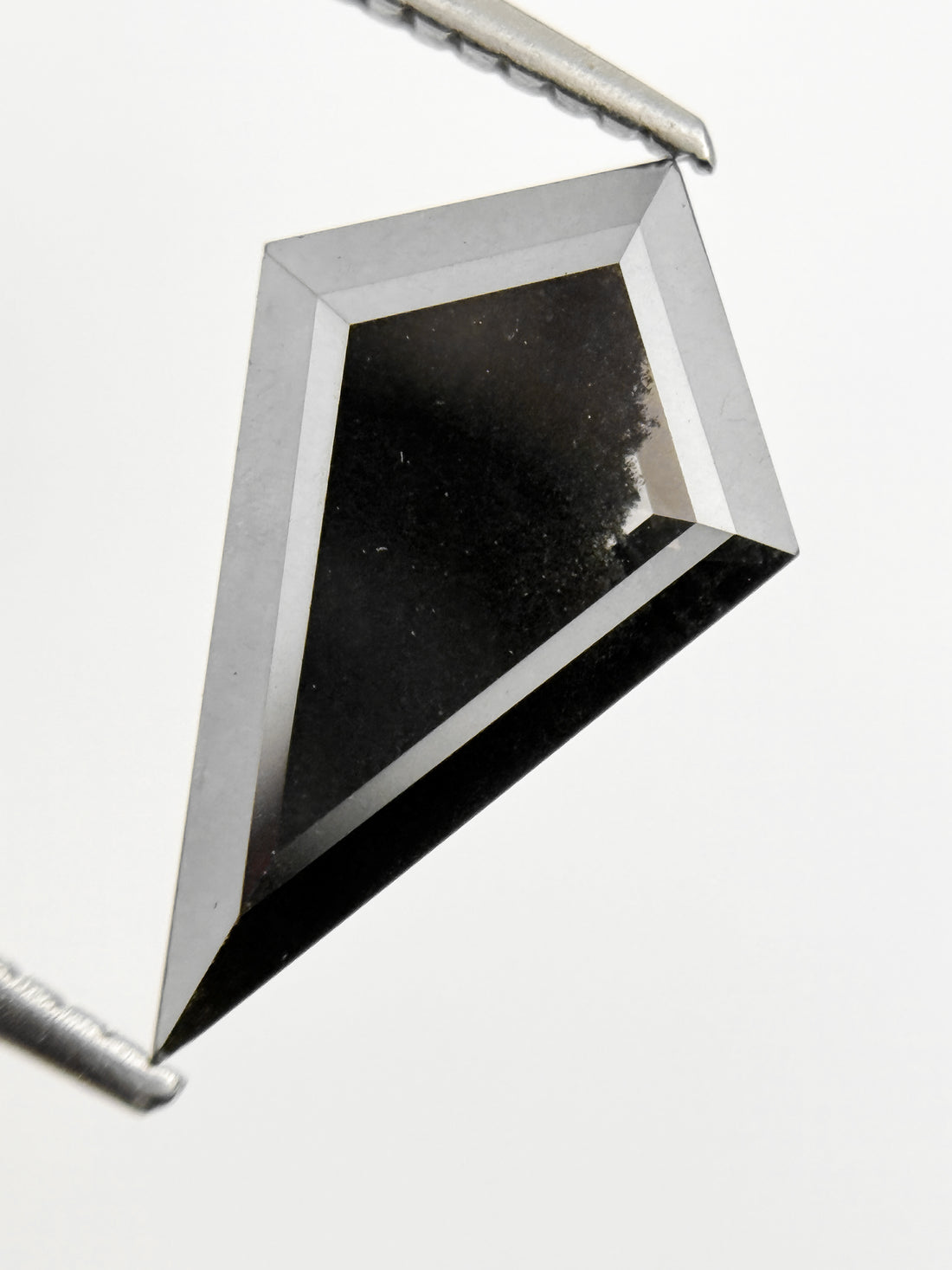 2.69 Ct Kite Rose Cut Black Natural Vintage Salt and Pepper Diamond