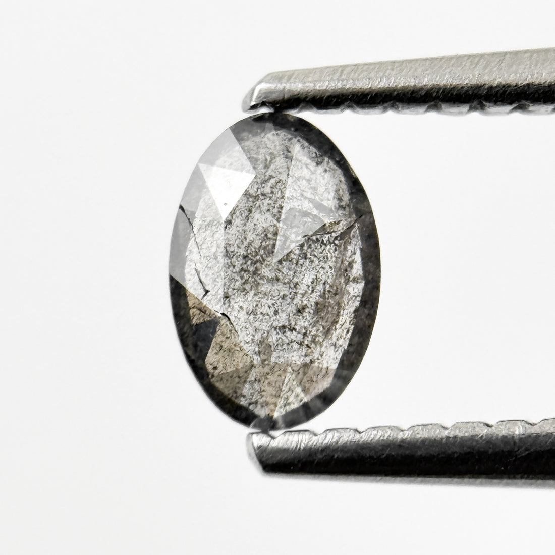 0.36 Ct Oval Rose Cut Grey Natural Galaxy Diamond