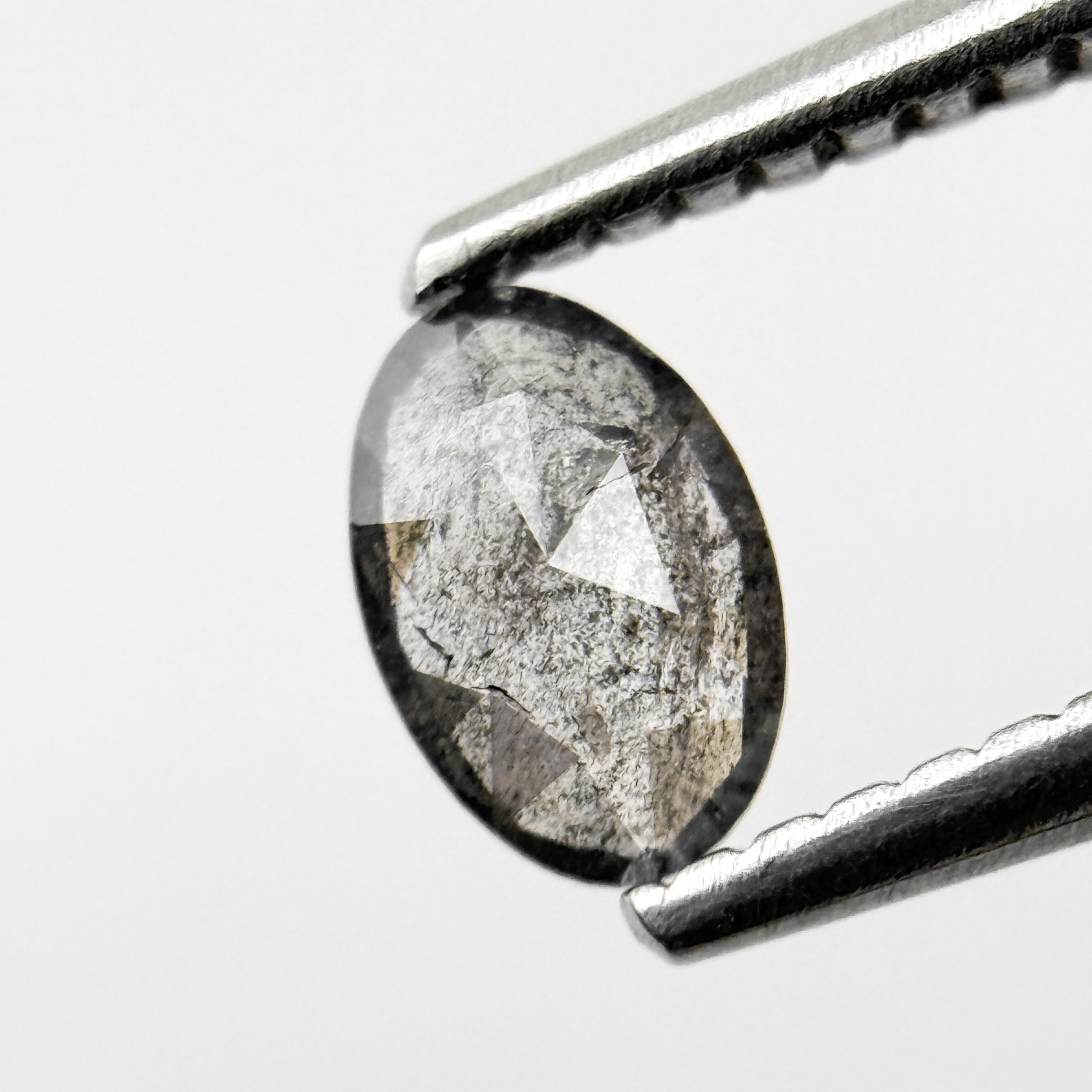 0.36 Ct Oval Rose Cut Grey Natural Galaxy Diamond