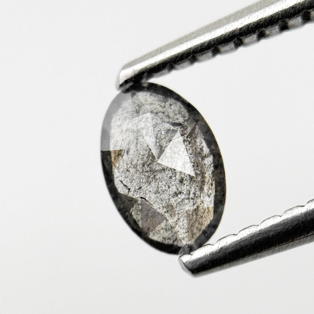 0.36 Ct Oval Rose Cut Grey Natural Galaxy Diamond