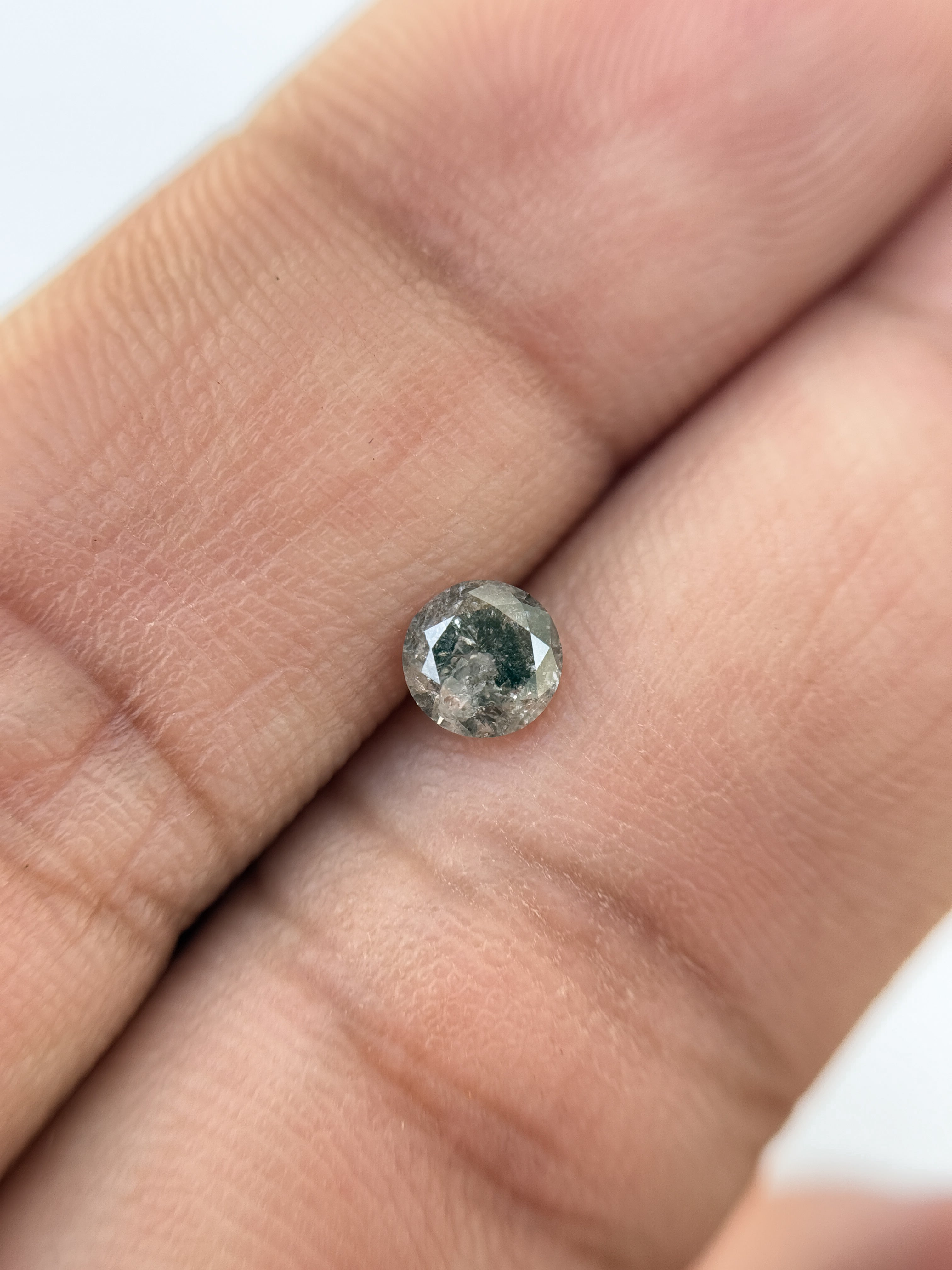0.48 Ct Round Brilliant Cut Grey Natural Salt and Pepper Diamond