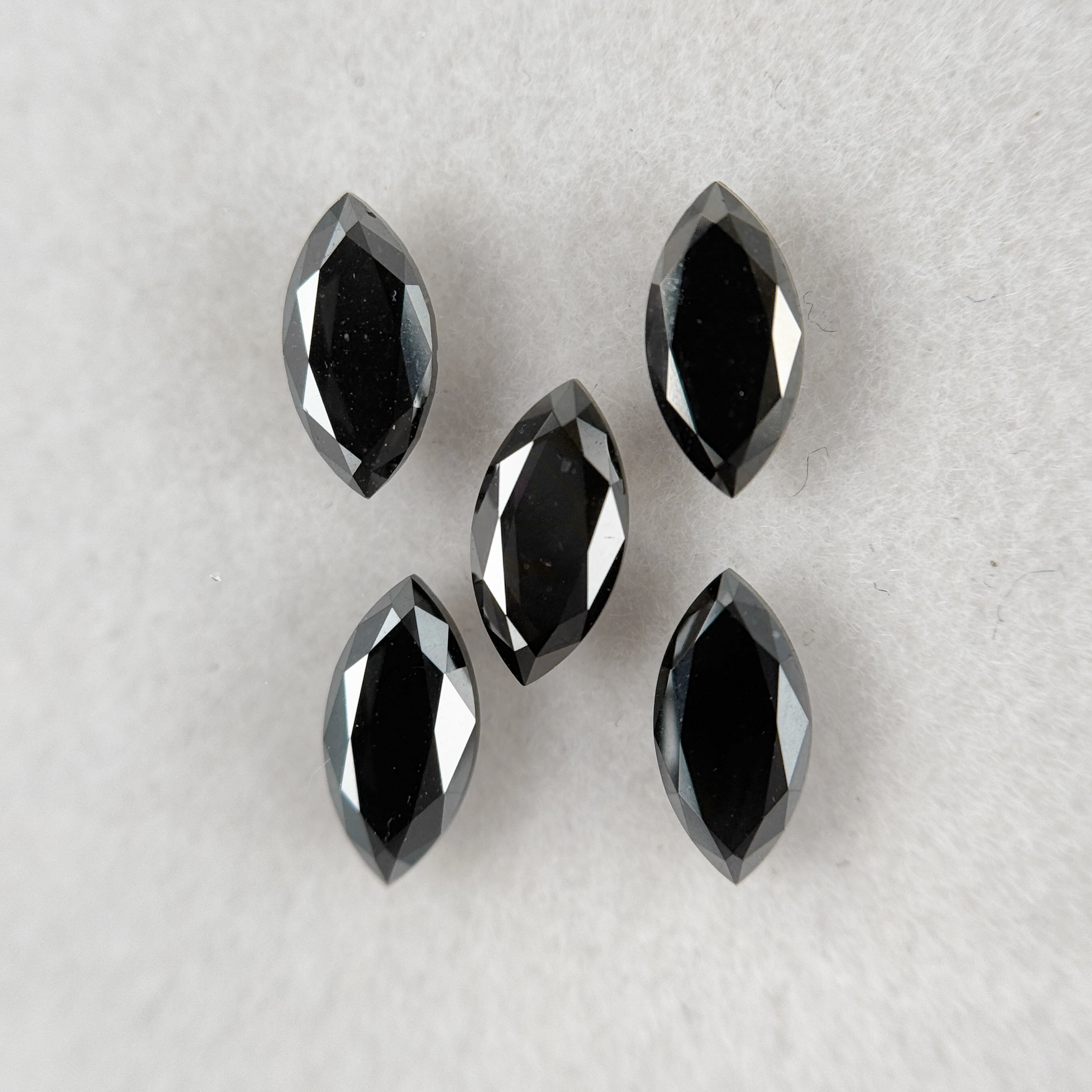 7 MM Marquise Rose Cut Black Natural Fancy Diamond