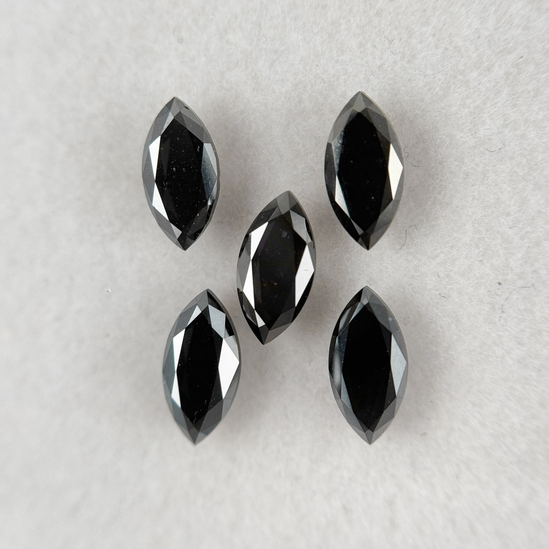 7 MM Marquise Rose Cut Black Natural Fancy Diamond