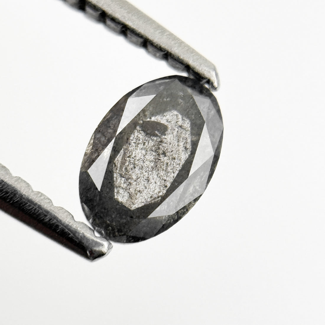 0.36 Ct Oval Rose Cut Grey Natural Galaxy Diamond