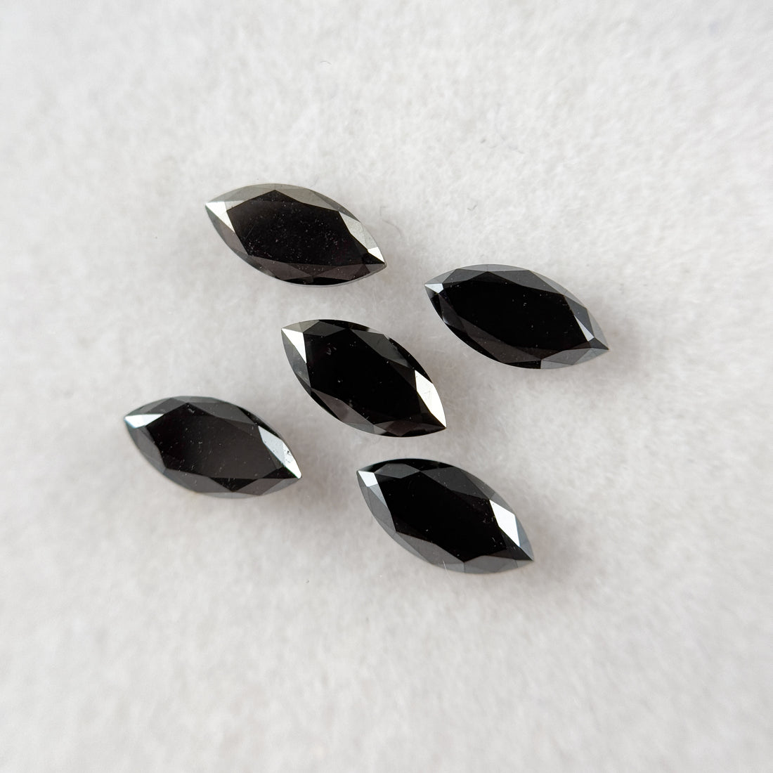 7 MM Marquise Rose Cut Black Natural Fancy Diamond