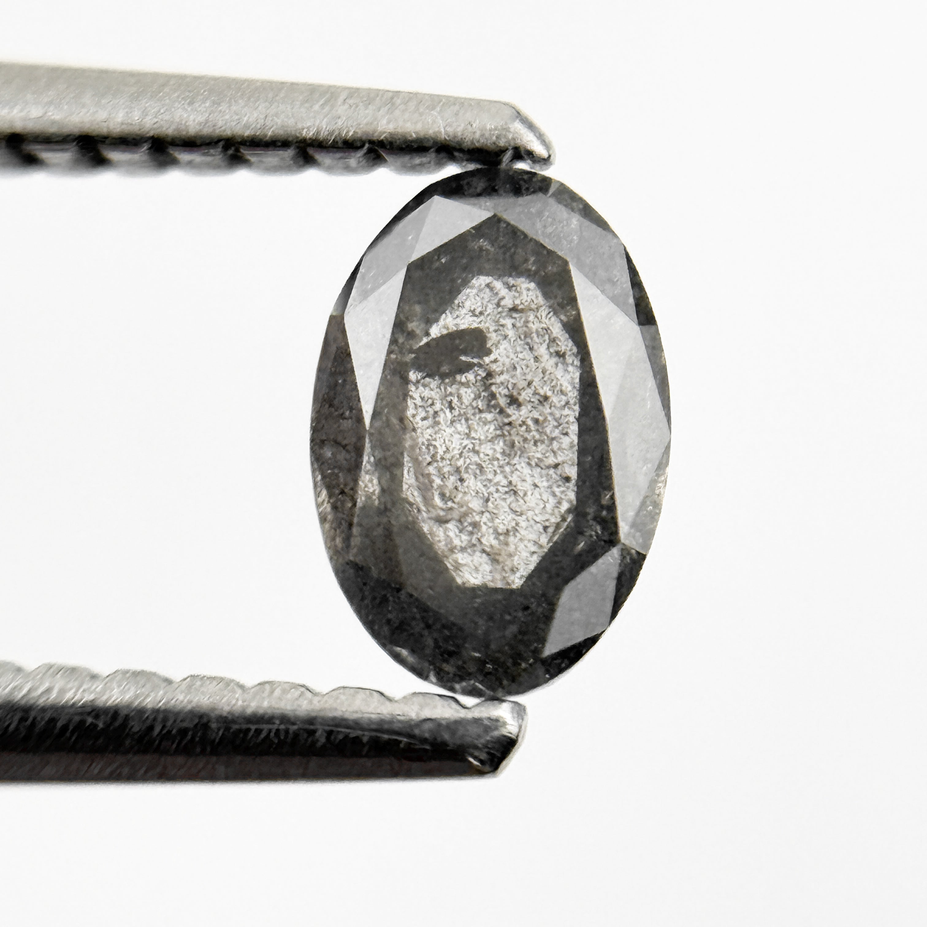 0.36 Ct Oval Rose Cut Grey Natural Galaxy Diamond