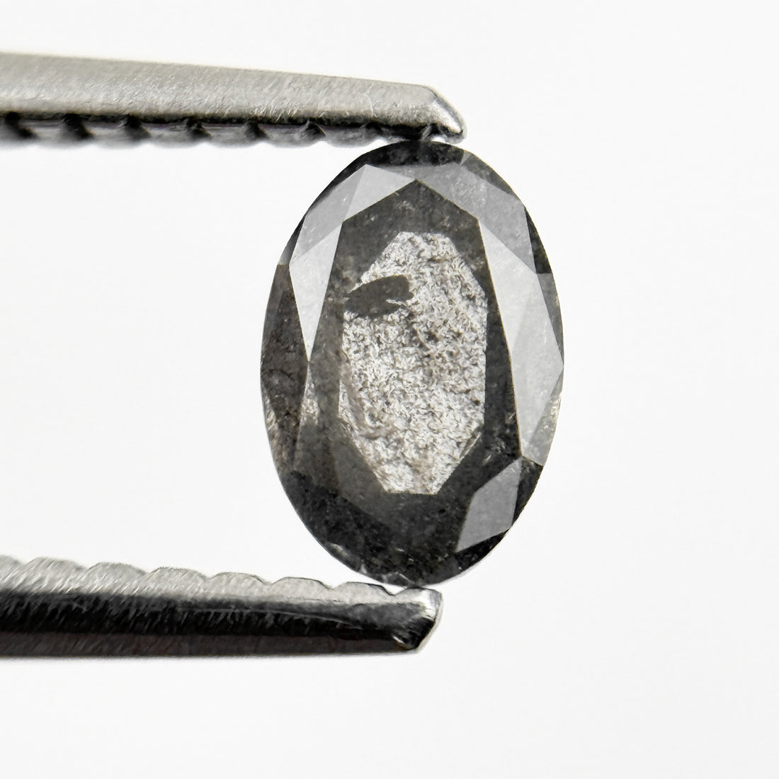0.36 Ct Oval Rose Cut Grey Natural Galaxy Diamond
