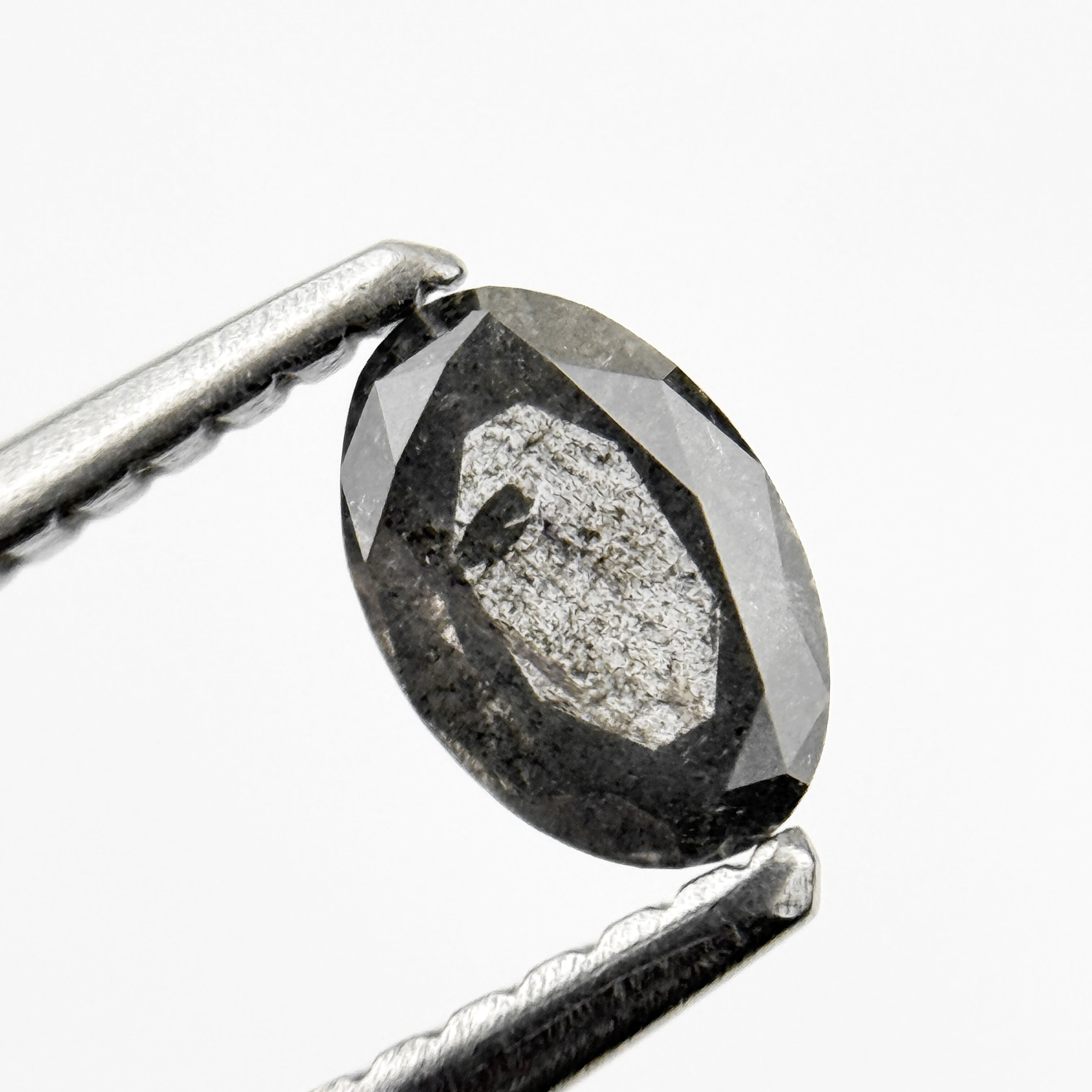 0.36 Ct Oval Rose Cut Grey Natural Galaxy Diamond