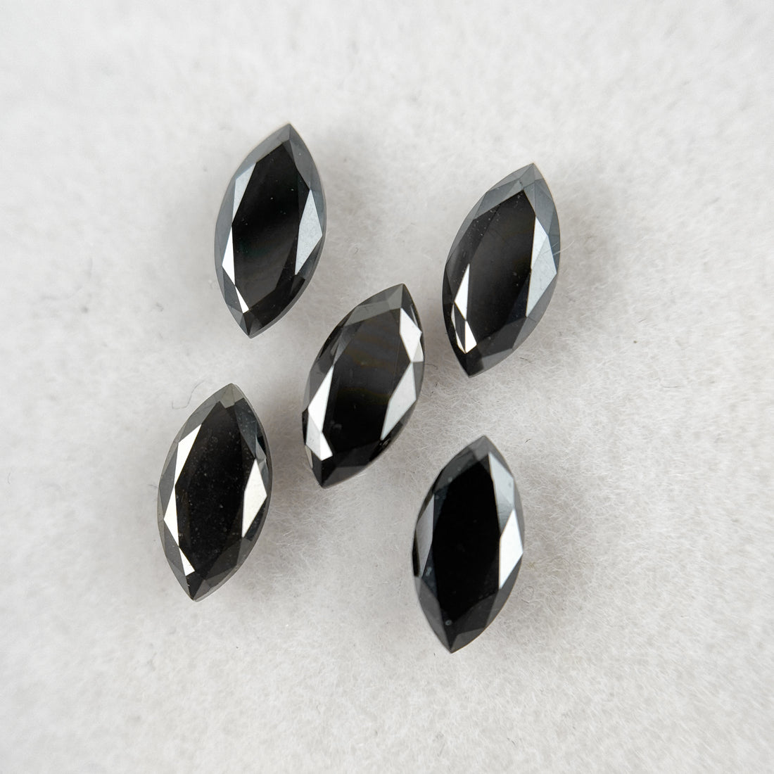 7 MM Marquise Rose Cut Black Natural Fancy Diamond